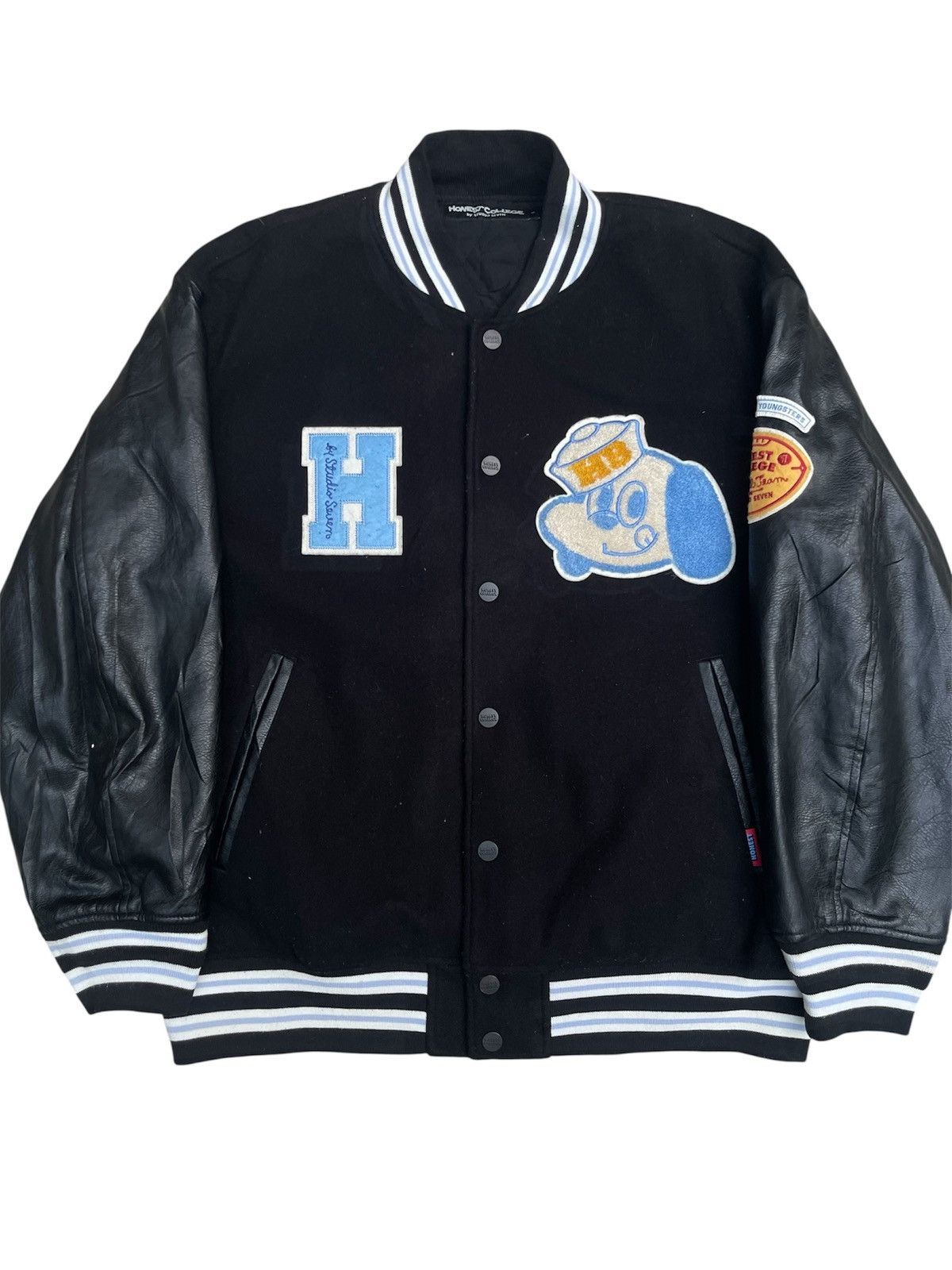 Studio Seven Studio Seven Honest College Varsity Jacket Leather Sleeve Size US L / EU 52-54 / 3 - 2 Thumbnail