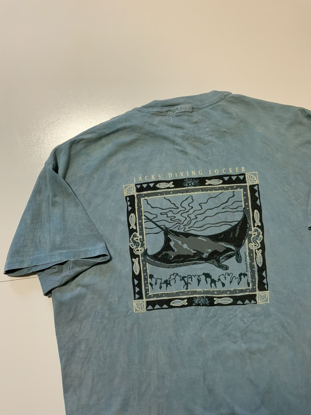 Vintage Vintage 1995 90s Jacks Diving Locker Kona Hawaii T-Shirt Size US XXL / EU 58 / 5 - 5 Thumbnail