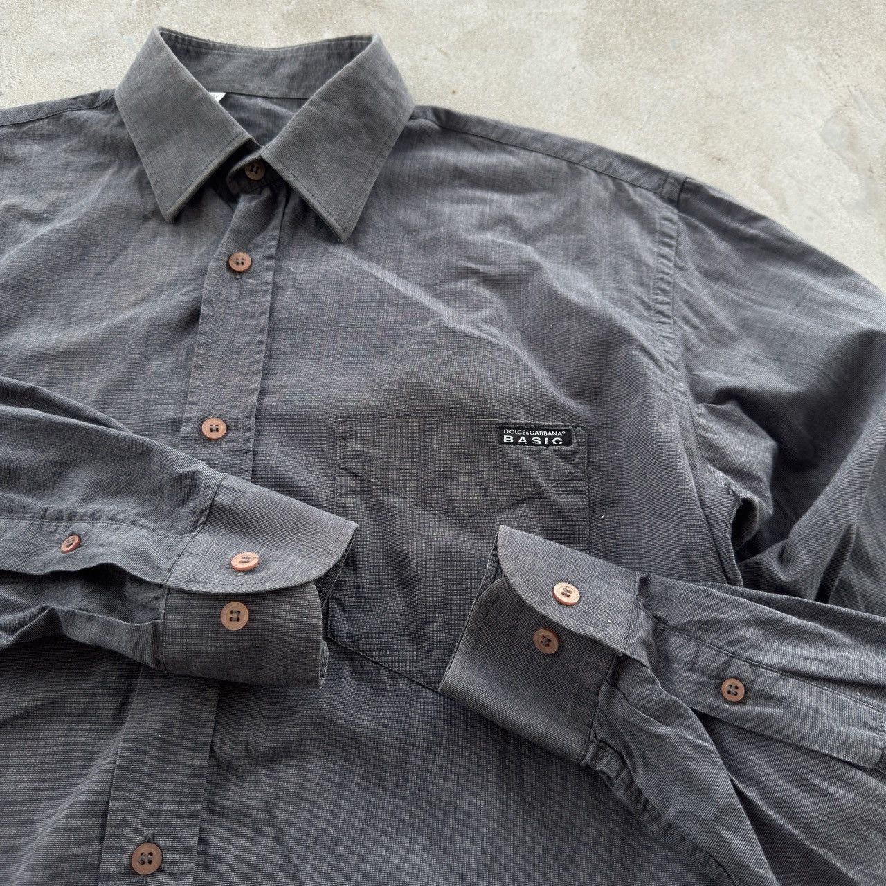 Dolce & Gabbana Dolce & Gabbana Basic Grey Fine Stripe Button Shirt 15/40 Size US M / EU 48-50 / 2 - 4 Thumbnail