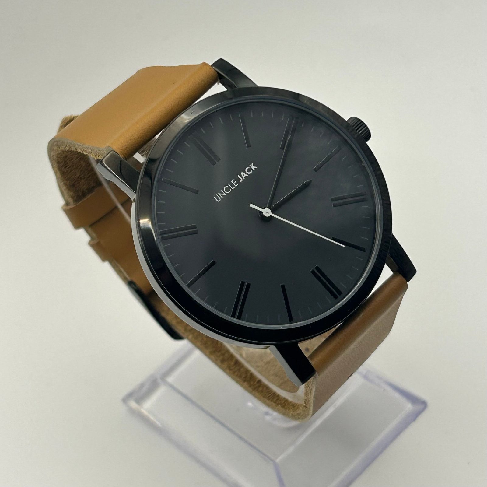 Other Uncle Jack Black Case Tan Genuine Leather Men’s Watch Size ONE SIZE - 3 Thumbnail