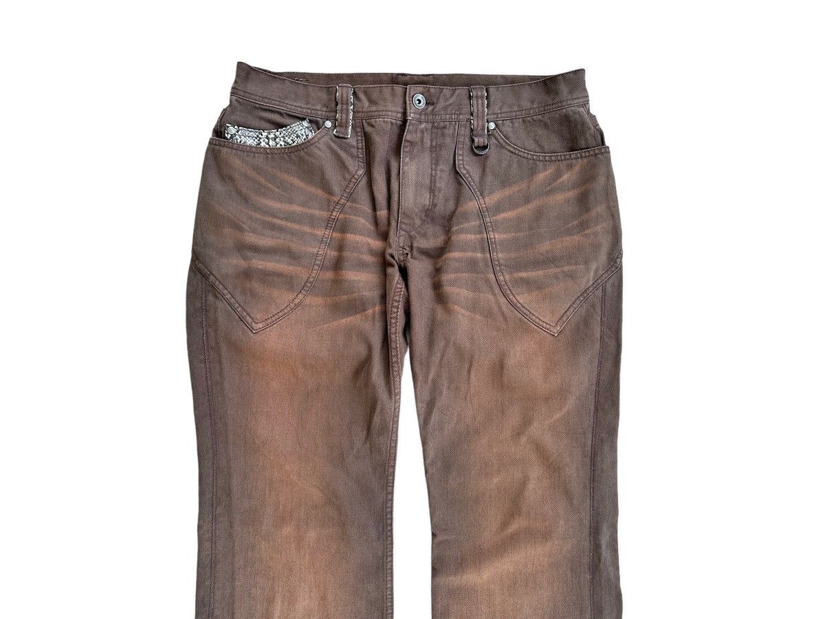 If Six Was Nine Insane Vintage Japanese Brand Flare Jeans With Snake Skins Size US 34 / EU 50 - 4 Thumbnail