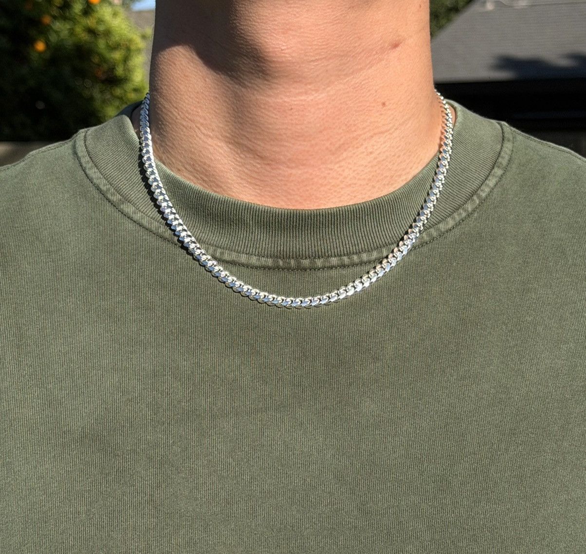 Sterling Silver Silver Miami Cuban Chain 20” Size ONE SIZE - 4 Thumbnail