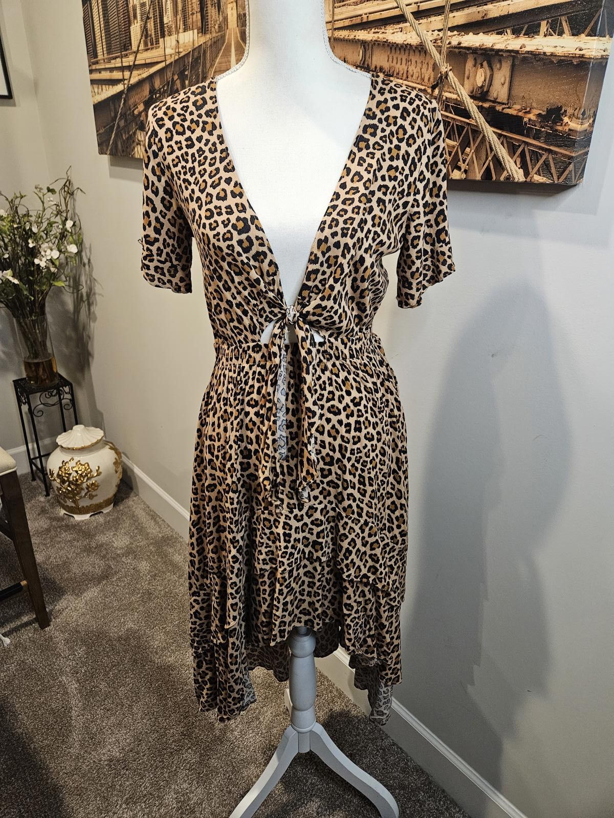 Designer Inthebeginning Los Angelas Leopard Print Hi-Low Dress Size S / US 4 / IT 40 - 12 Thumbnail