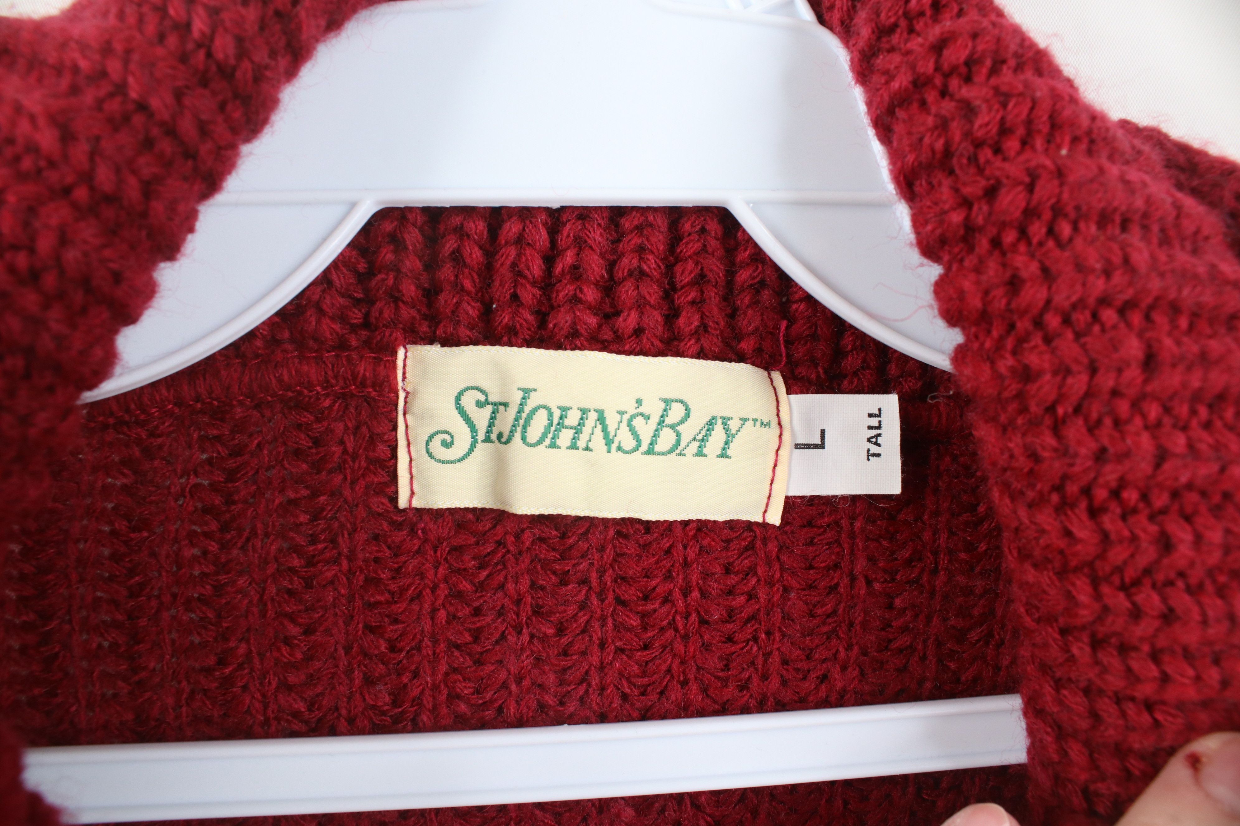Vintage Vintage 70s Streetwear Chunky Ribbed Shawl Sweater Red USA Size US L / EU 52-54 / 3 - 6 Thumbnail