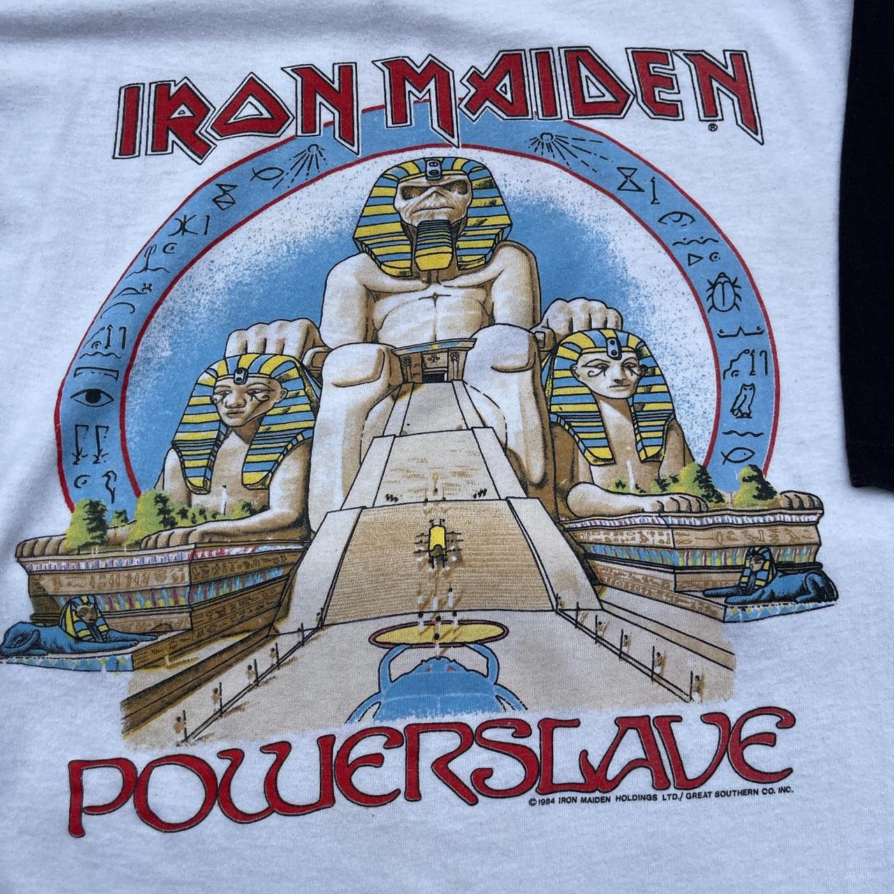 Vintage Vintage 1984 Iron Maiden powerslave raglan baseball tee Size US XL / EU 56 / 4 - 2 Thumbnail