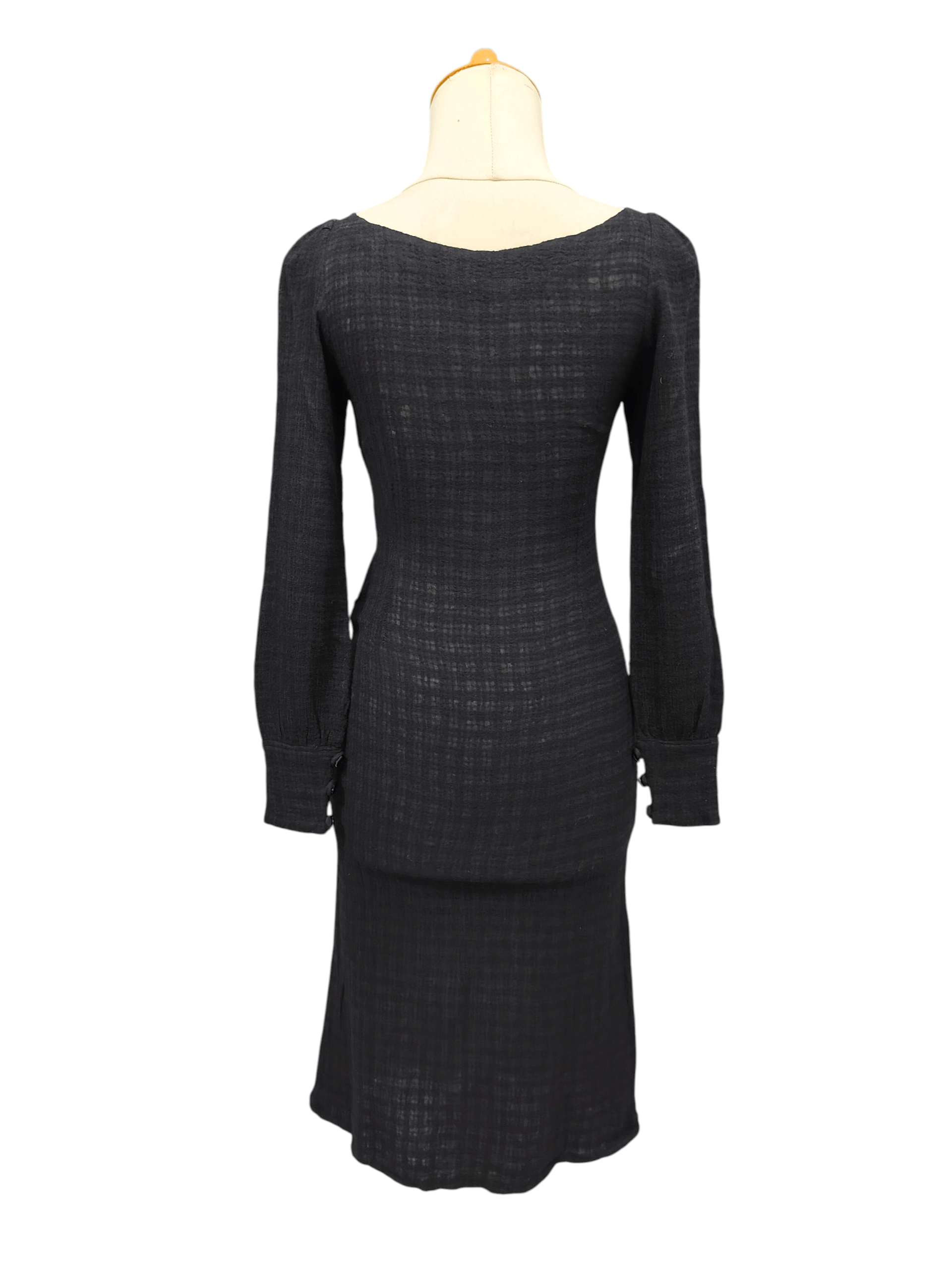 Kenzo ARCHIVE📕80s Kenzo Diffusion Caroll Knit Sheer Dress Size S / US 4 / IT 40 - 4 Thumbnail