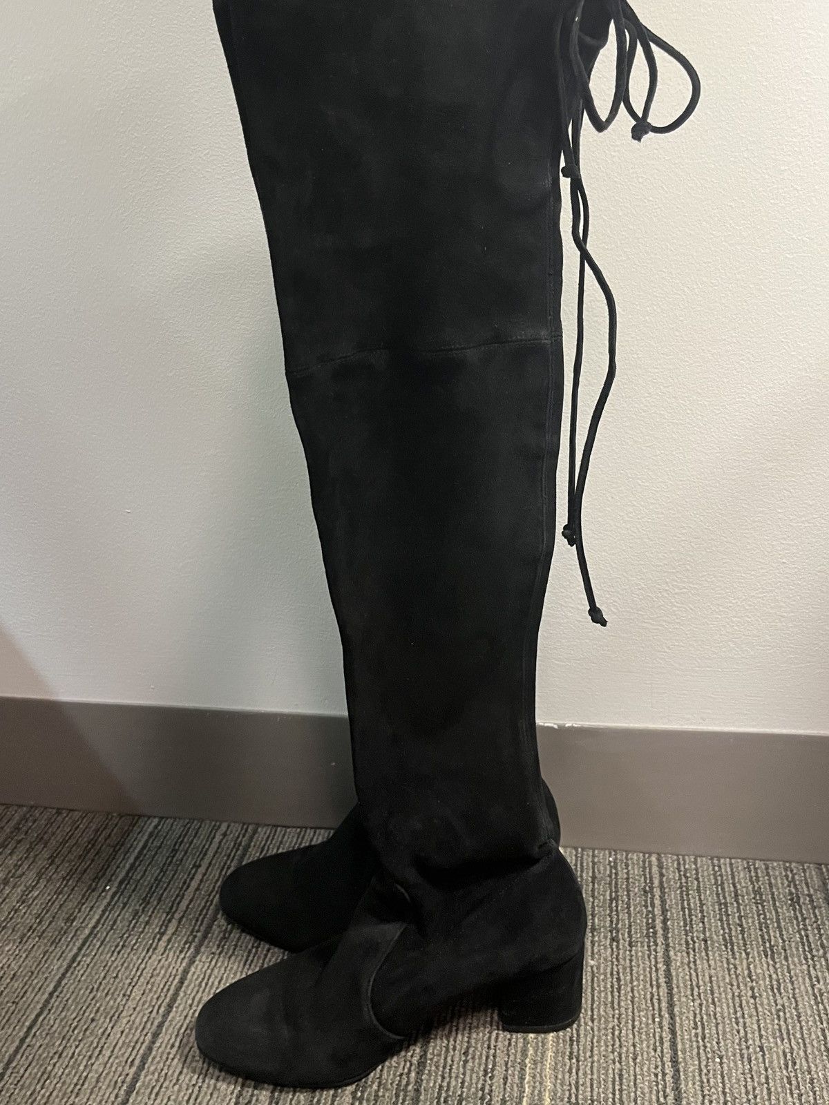 Stuart Weitzman Stuart Weitzman Black Suede Over-the-Knee Boots Size US 5 / IT 35 - 2 Thumbnail