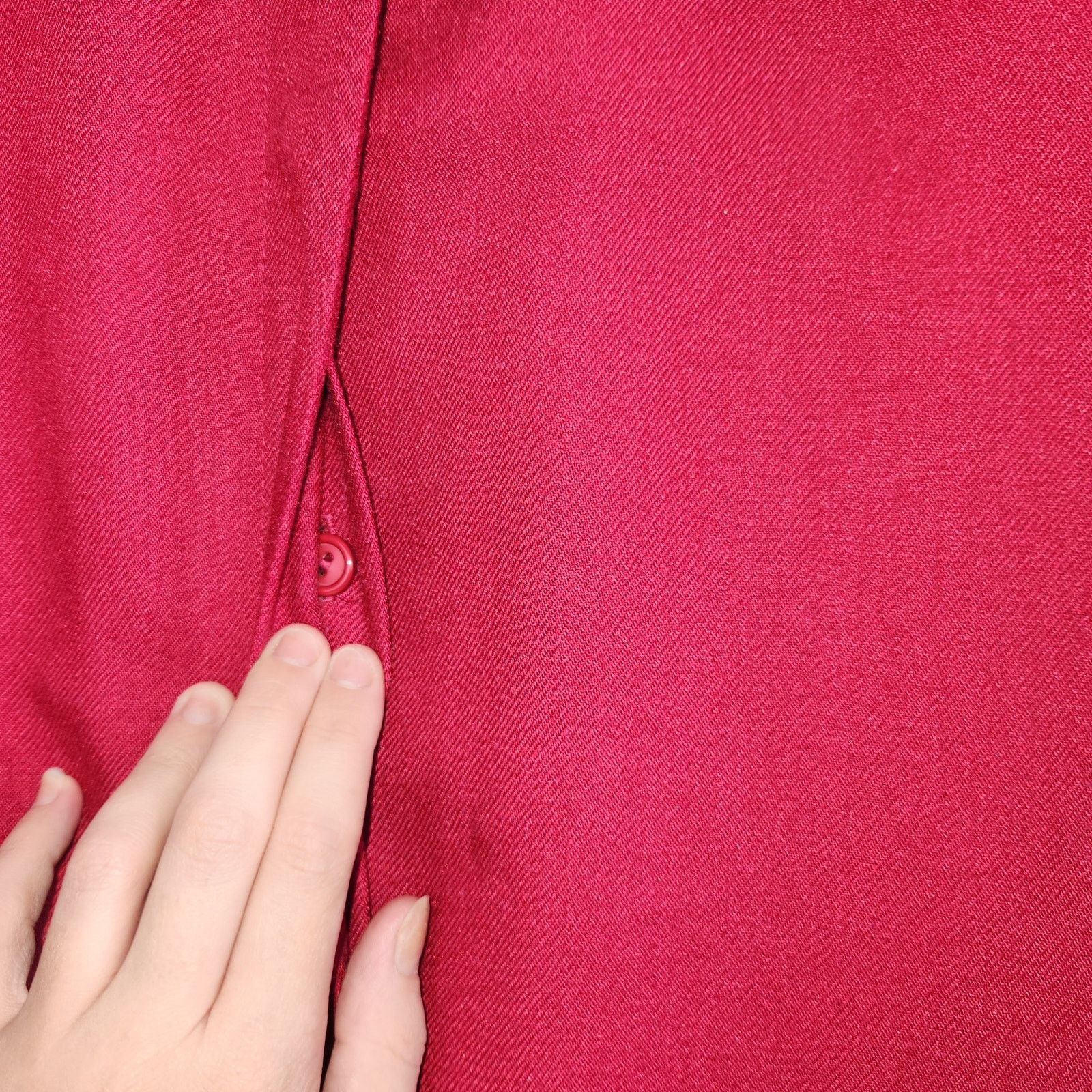 Other Vintage Midi Red Skirt Button Front S Size 26" / US 2 / IT 38 - 6 Thumbnail