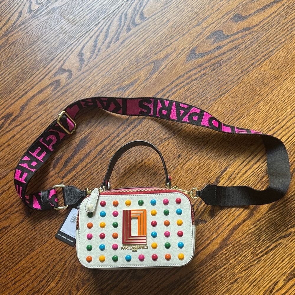 Karl Lagerfeld KARL LAGERFELD PARIS, White Simone Crossbody Bag. Multicolo Size ONE SIZE - 2 Thumbnail
