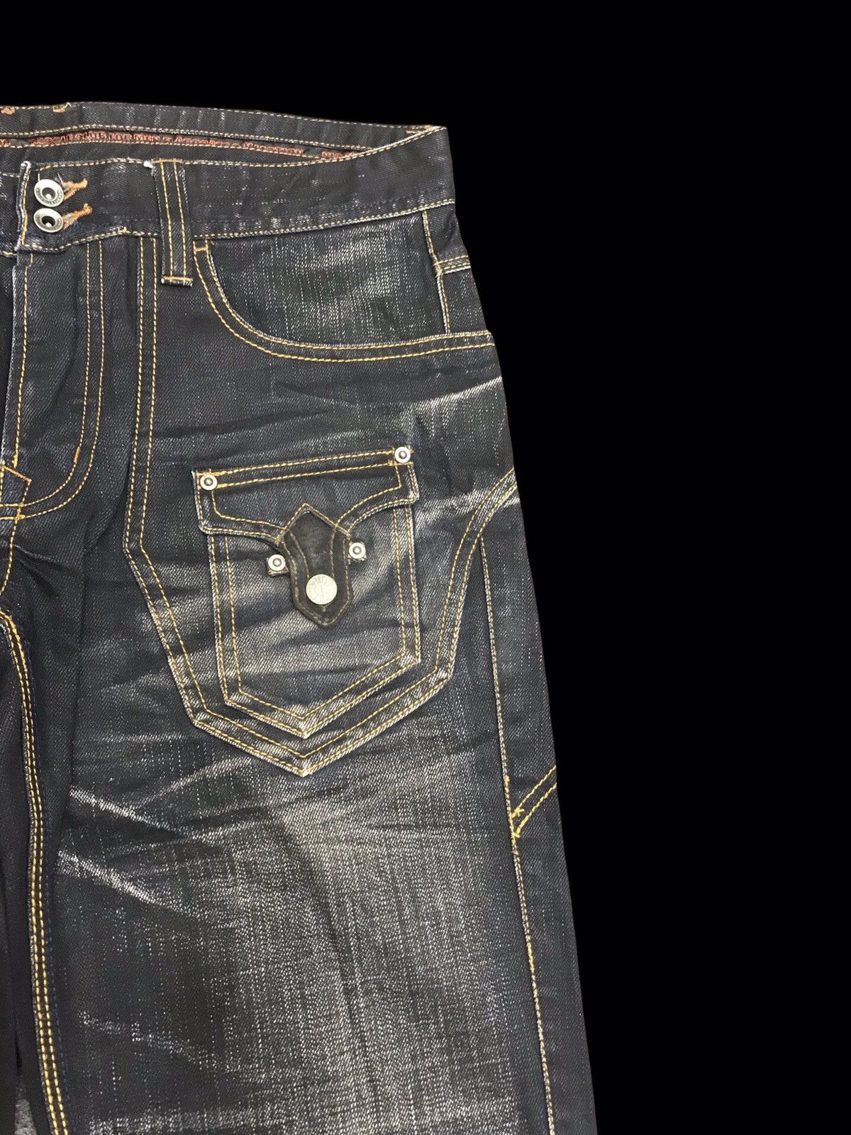 Japanese Brand 💥FLARE💥NCFM Stylish Fades Flare Bush Denim F115 Size US 34 / EU 50 - 3 Thumbnail