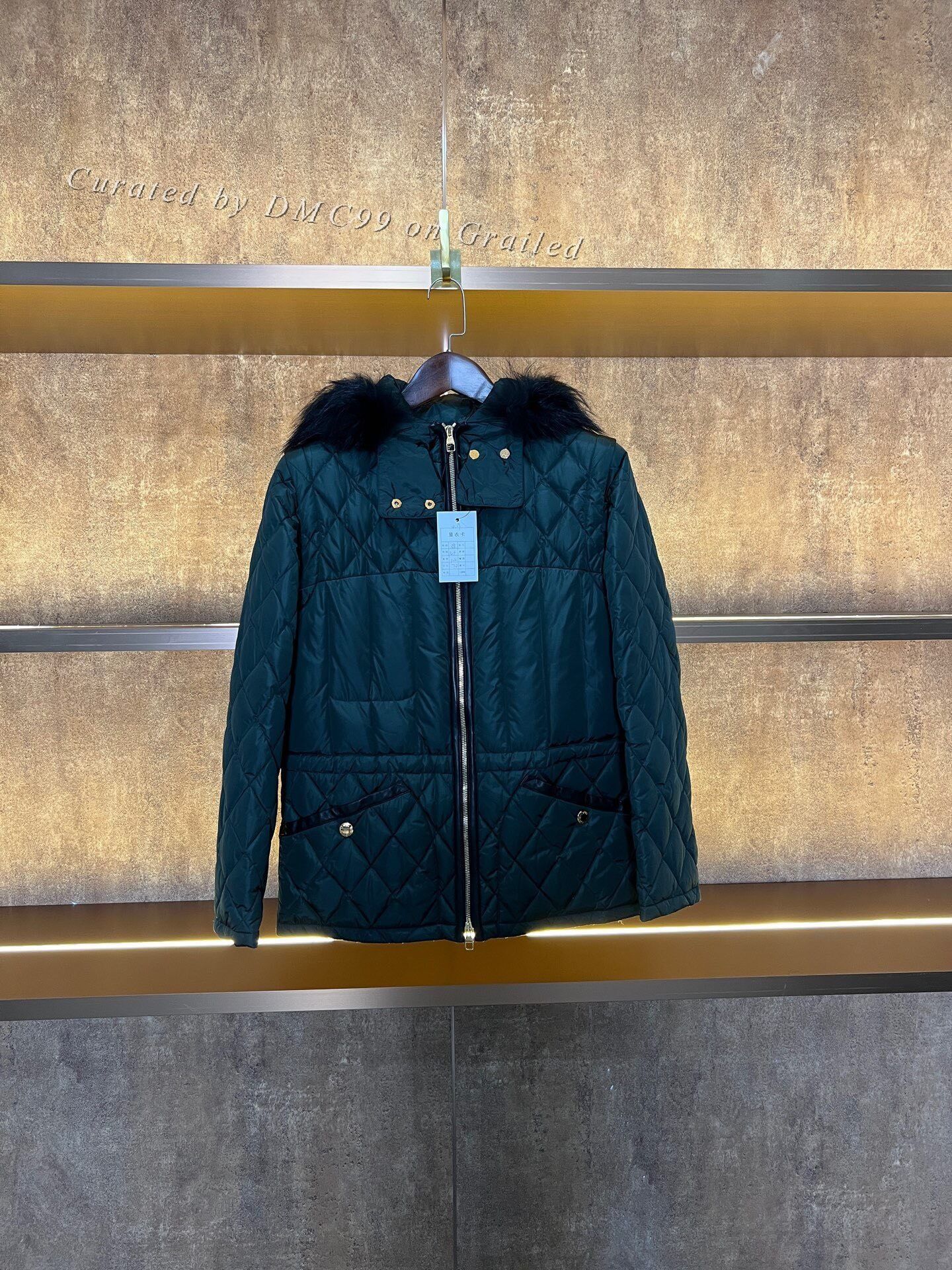 Louis Vuitton LV Dark Green Diamond Quilted Down Jacket Size S / US 4 / IT 40 - 1 Thumbnail