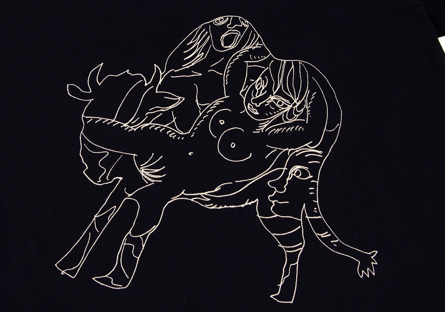 Yohji Yamamoto Yohji Yamamoto Asakura Yuka Printed T-Shirt Navy Size US L / EU 52-54 / 3 - 11 Thumbnail