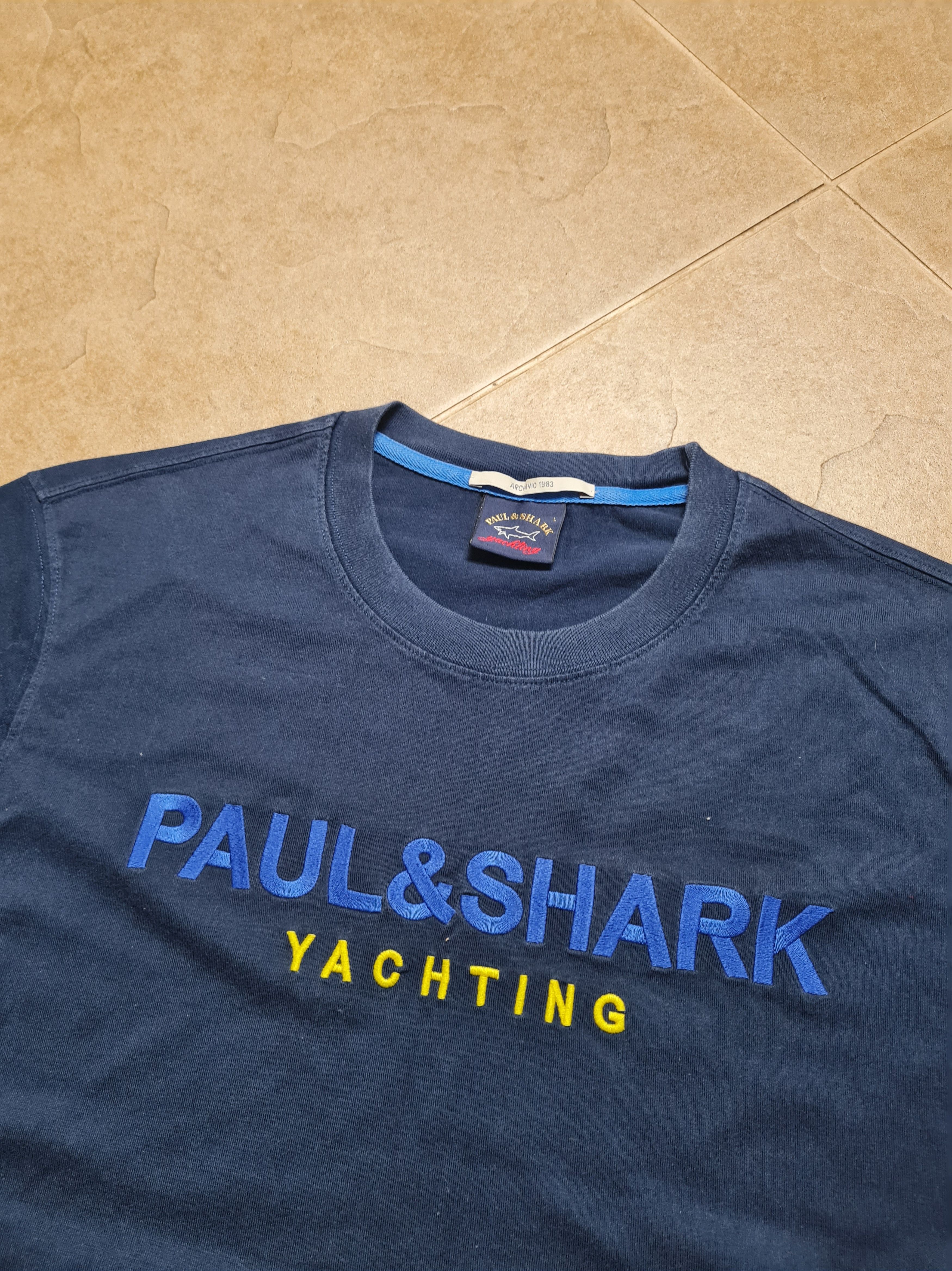 Paul & Shark Shirts Paul Shark Short Sleeve Basic T-Shirt Big Logo Size L Size US L / EU 52-54 / 3 - 10 Thumbnail