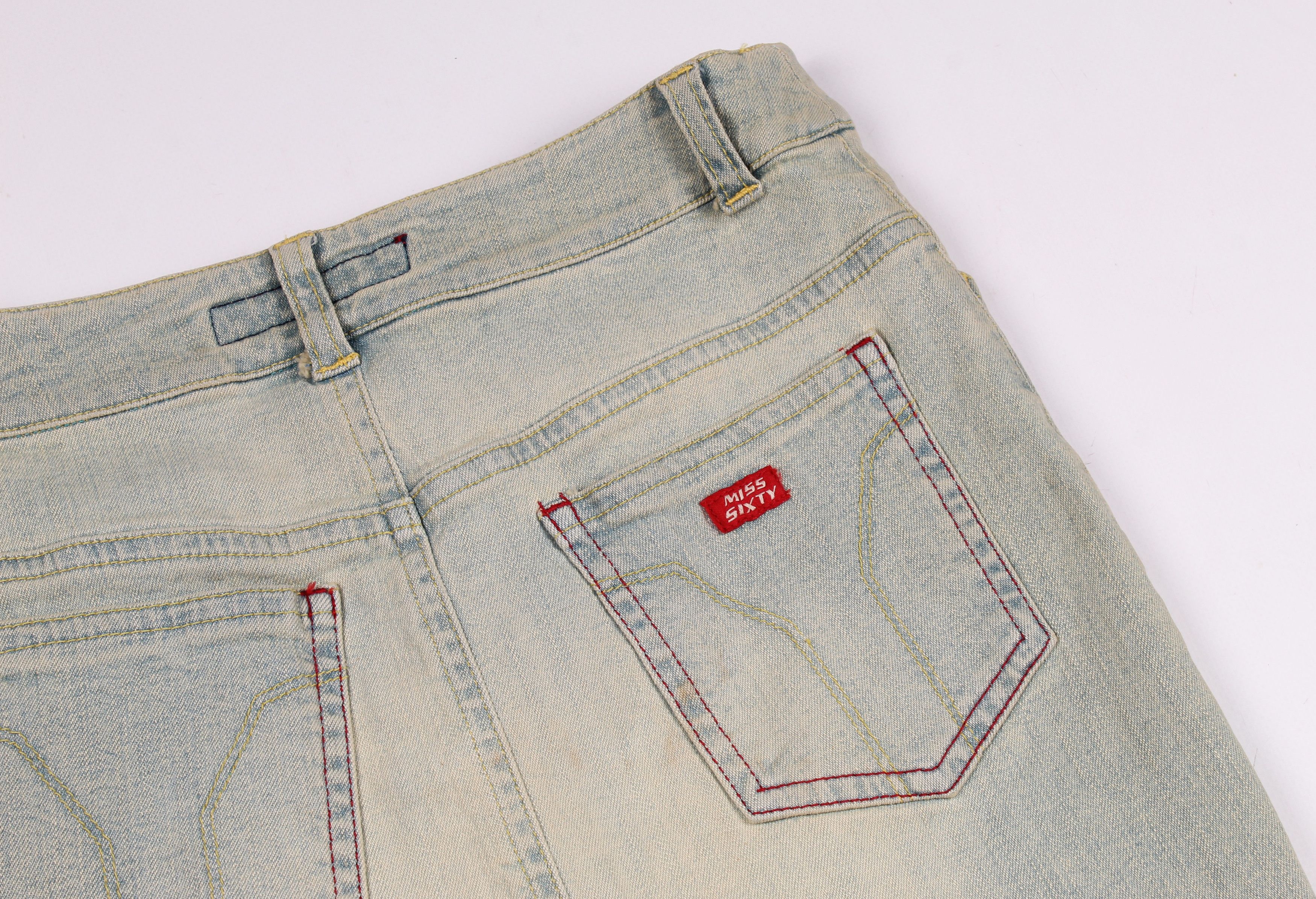 Miss Sixty Vintage Miss Sixty Y2K Pencil Straight Denim Skirt Size 26" / US 2 / IT 38 - 6 Thumbnail