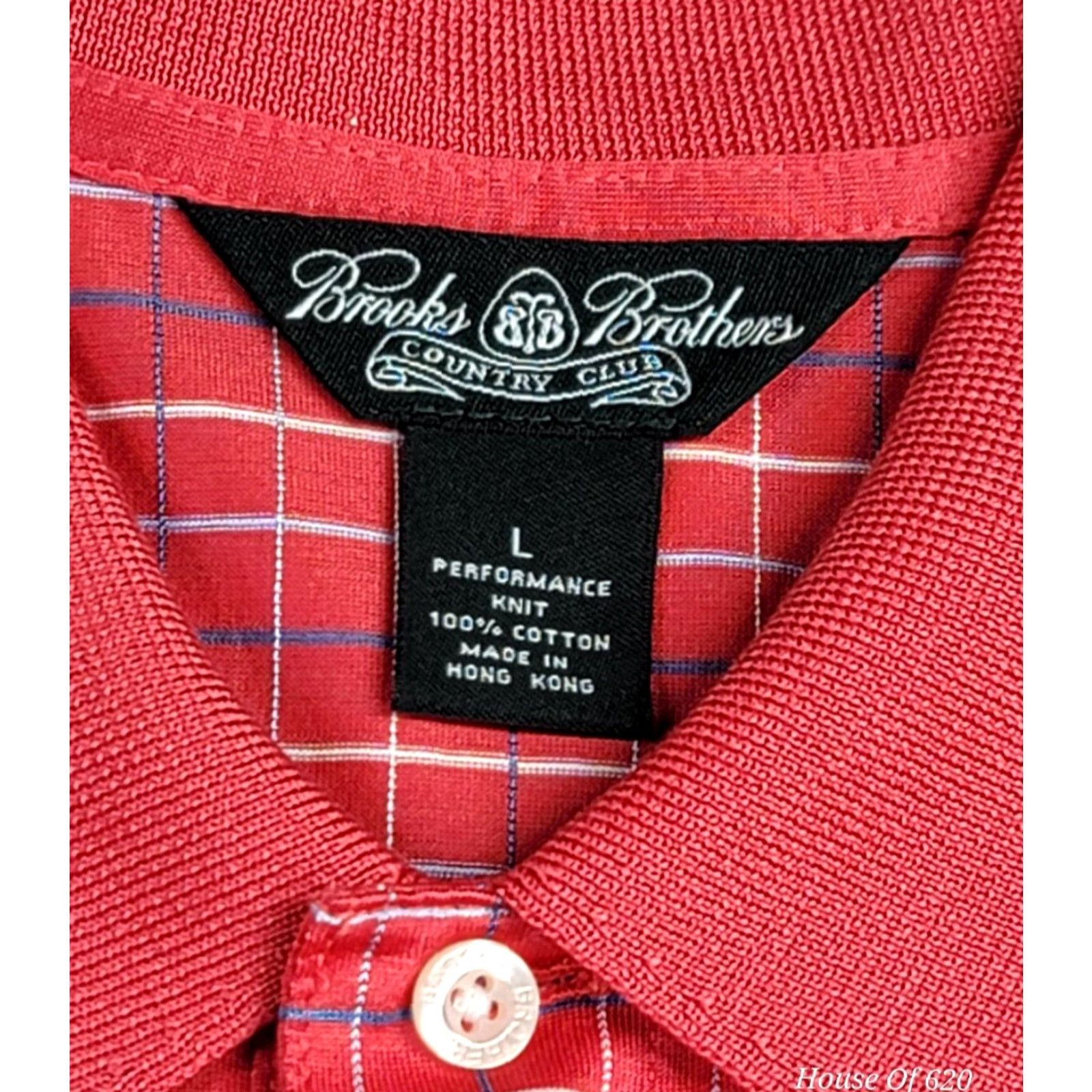 Brooks Brothers Brooks Brothers Country Club Performance Knit Polo Shirt Men Red L Tattersall Polo Shirt Size US L / EU 52-54 / 3 - 6 Thumbnail