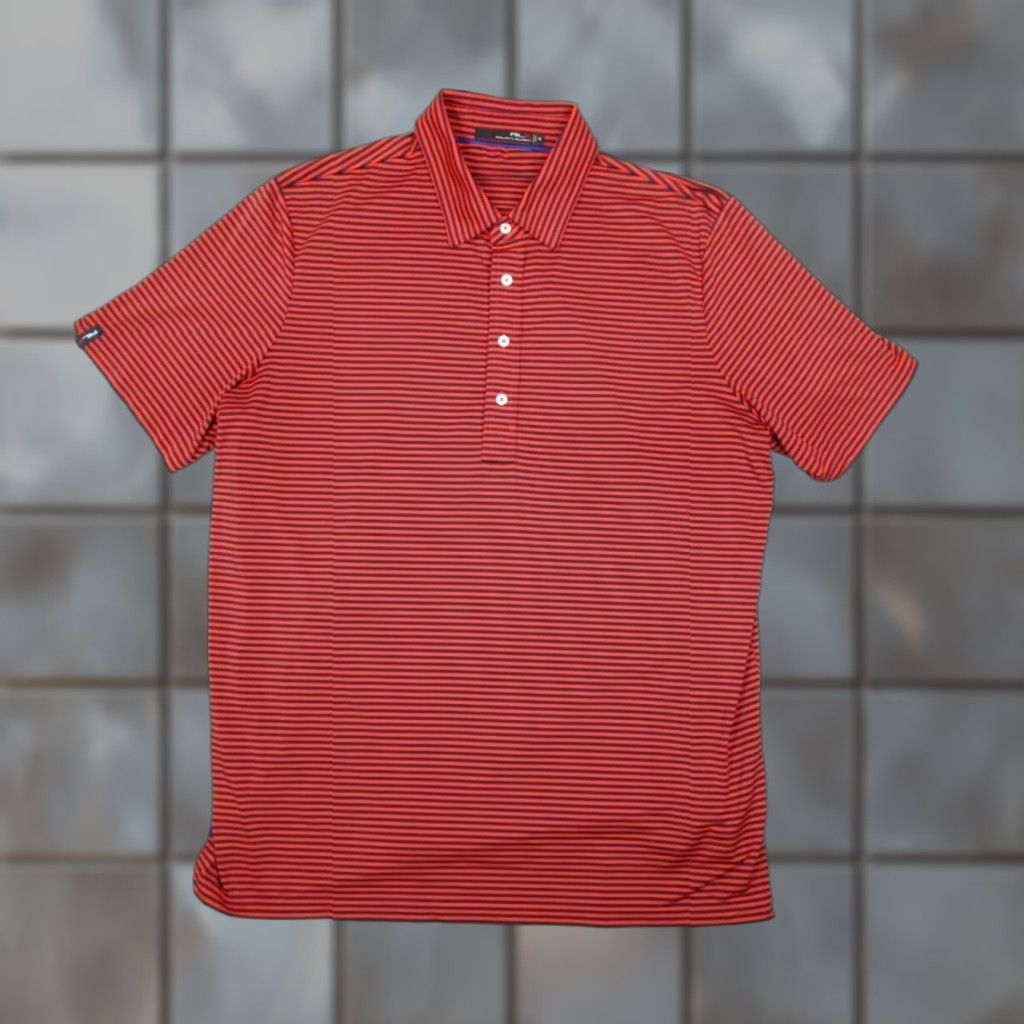 RLX Ralph Lauren RLX Ralph Lauren Polo Shirt Mens XL Red Striped Short Sleeve Golf Performance Logo Polo Size US XL / EU 56 / 4 - 1 Thumbnail