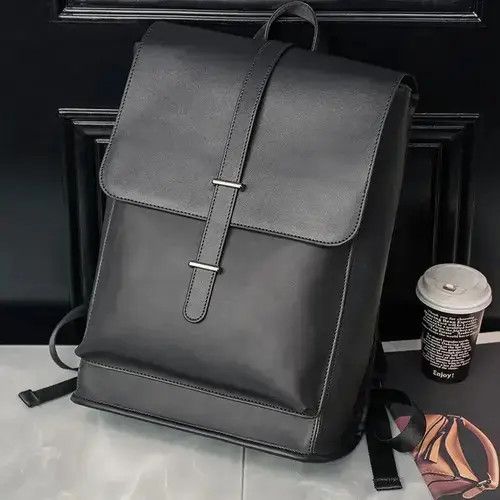 VIBE Haseki x Miyo Retro fashion pu leather usb port backpack y2k Size ONE SIZE - 3 Thumbnail