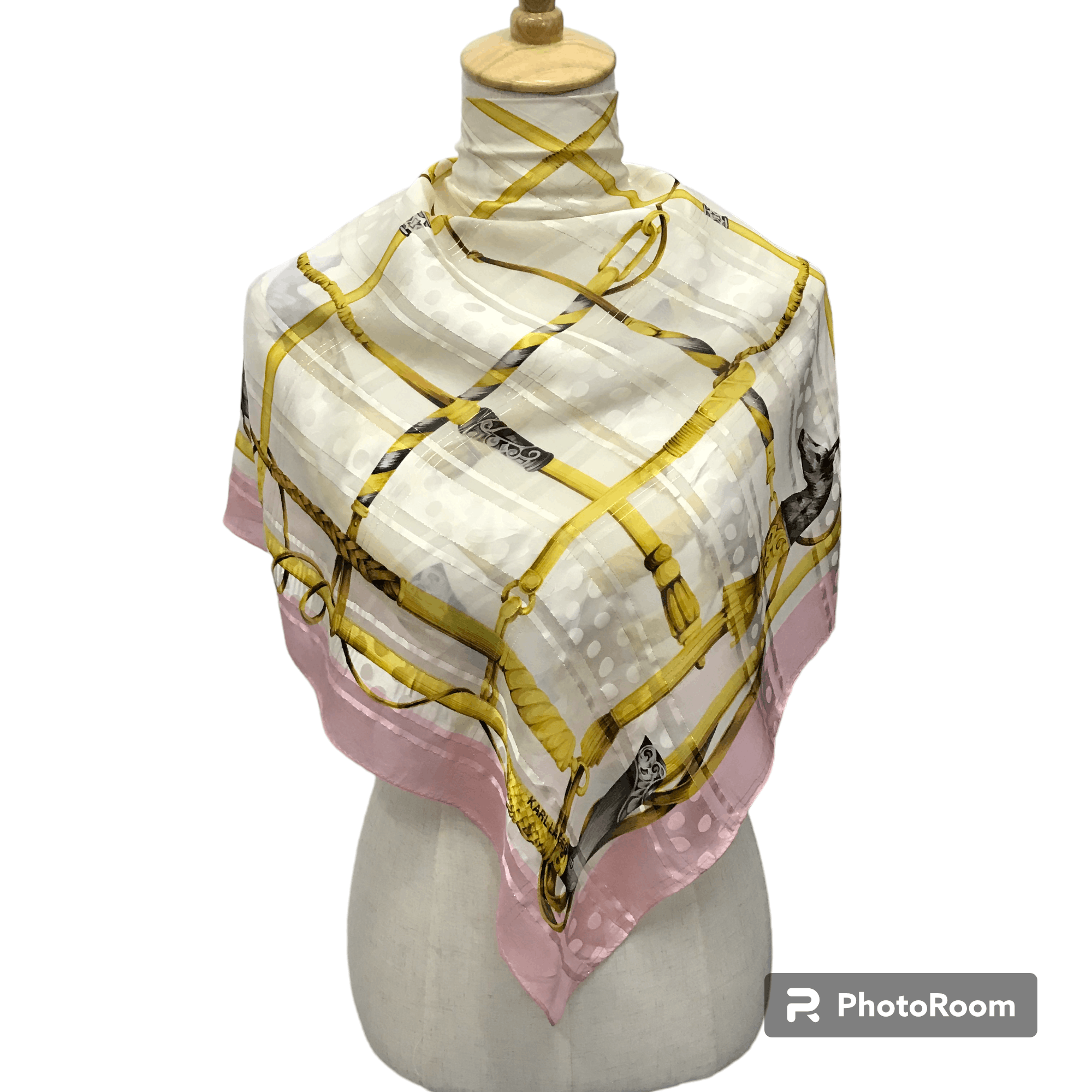 Karl Lagerfeld Vintage Karl Lagerfeld Slit Thread Silk Scarf M188 Size ONE SIZE - 1 Thumbnail