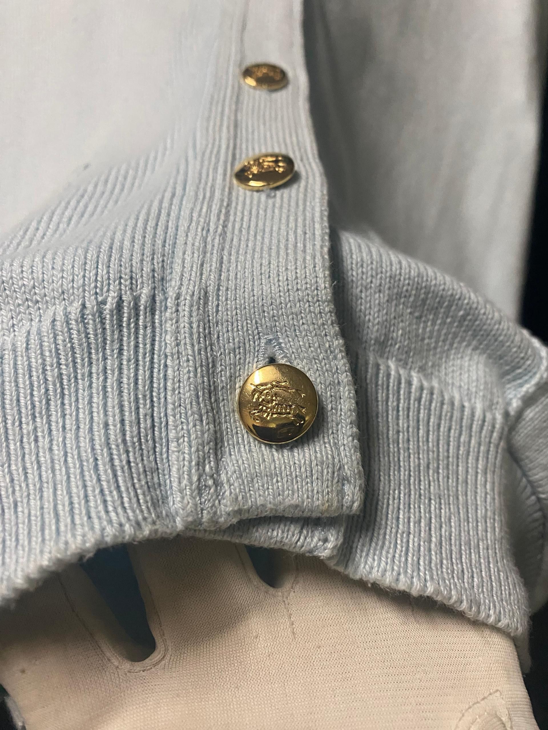 Burberry × Designer Burberry Designer Cardigan in Light Blue Size S / US 4 / IT 40 - 6 Thumbnail