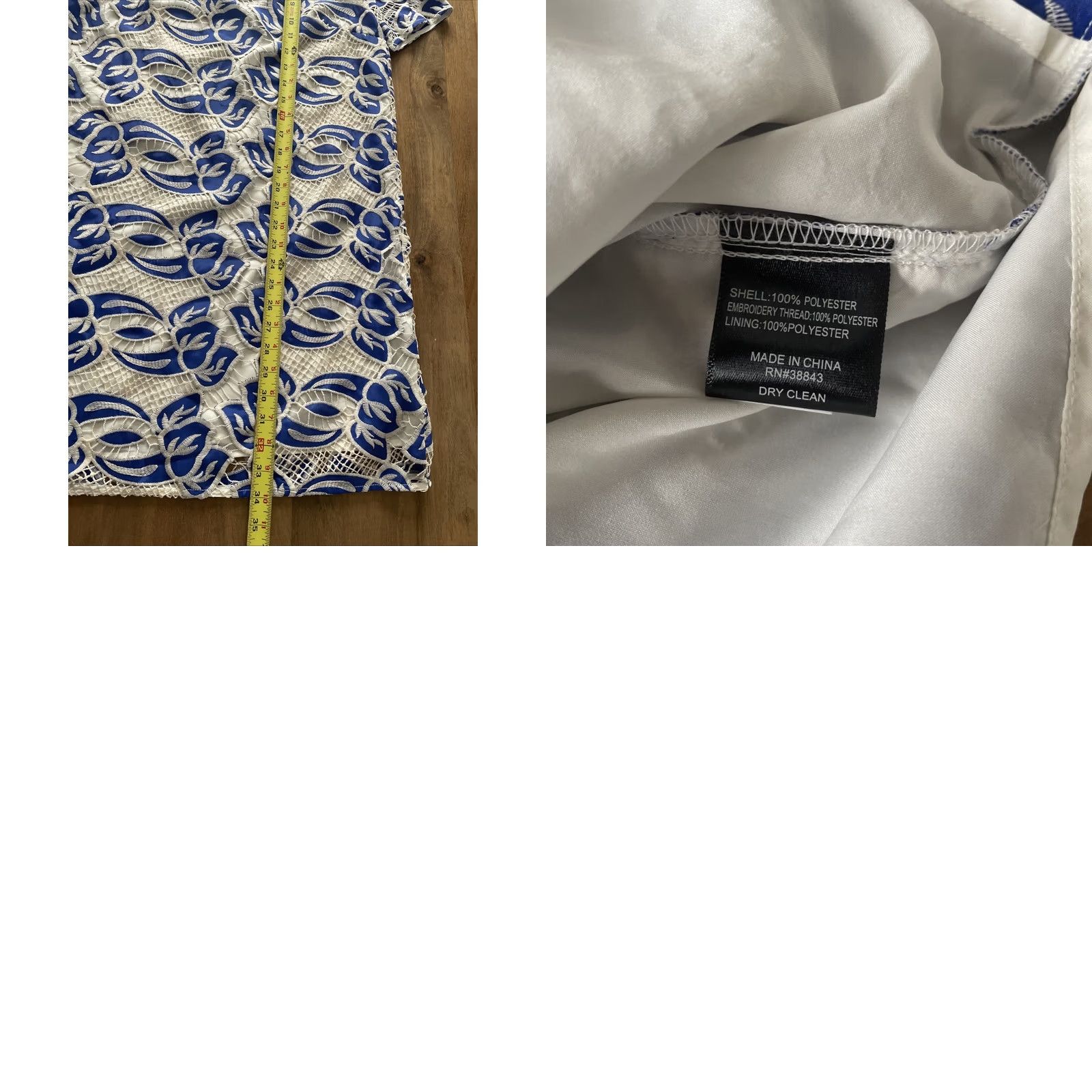 Sam Edelman Sam Edelman Dress Women Size 2 Floral Embroidered Artisanal Lace Shift Blue/White Size XS / US 0-2 / IT 36-38 - 8 Thumbnail