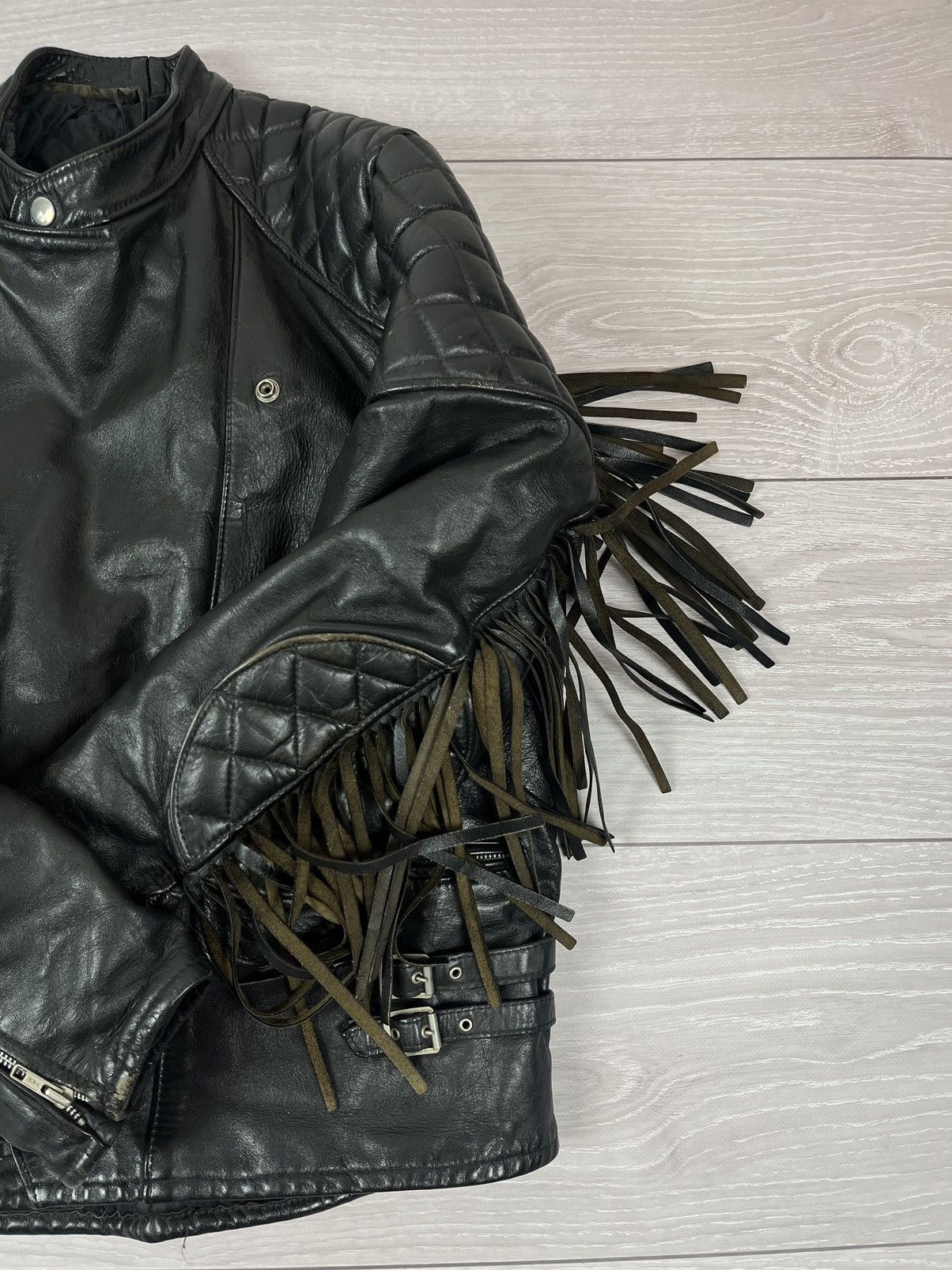 Genuine Leather Vintage Avante Garde Black Leather Biker Jacket L Size Size US L / EU 52-54 / 3 - 9 Thumbnail