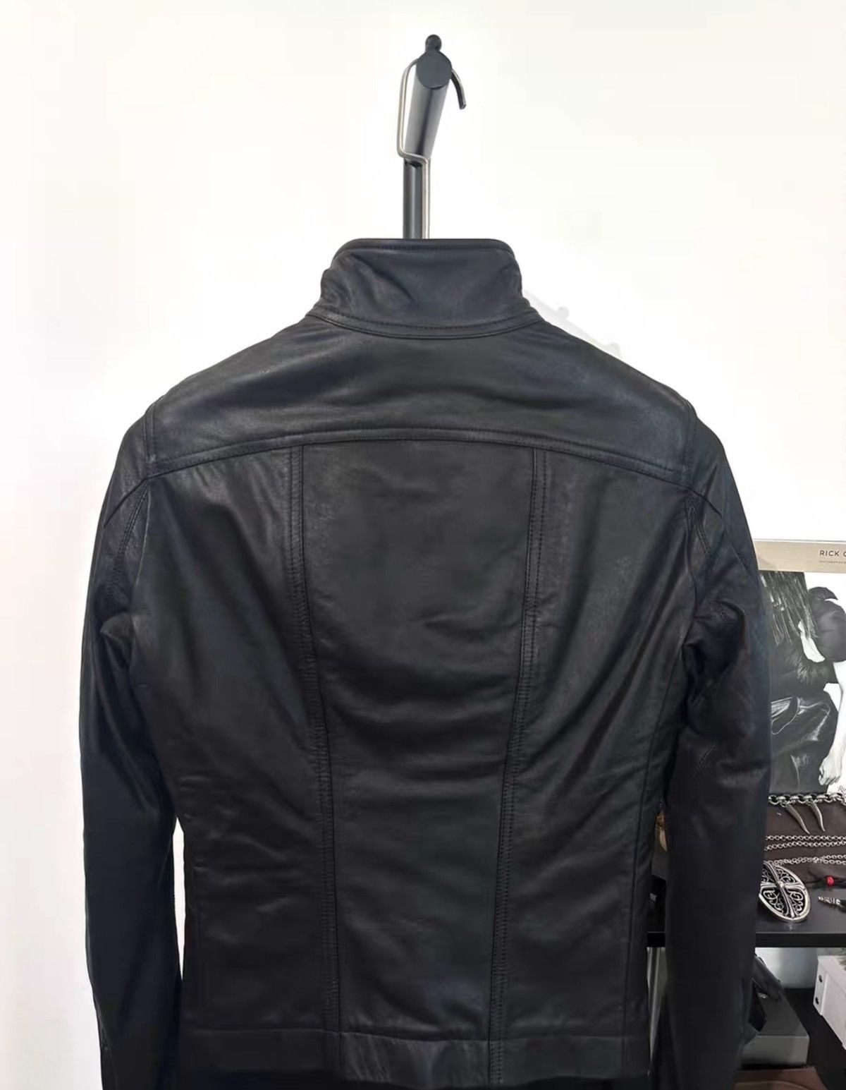 Rick Owens Rick Owens Leather-Panel Wool Blend Mid-Length Coat Size US S / EU 44-46 / 1 - 4 Thumbnail