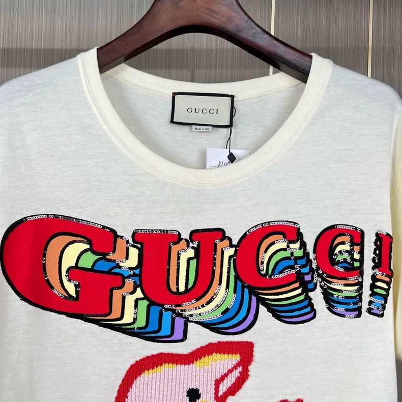 Gucci Gucci Piglet embroidered sequin letter short sleeves 2504-N Size US S / EU 44-46 / 1 - 3 Thumbnail