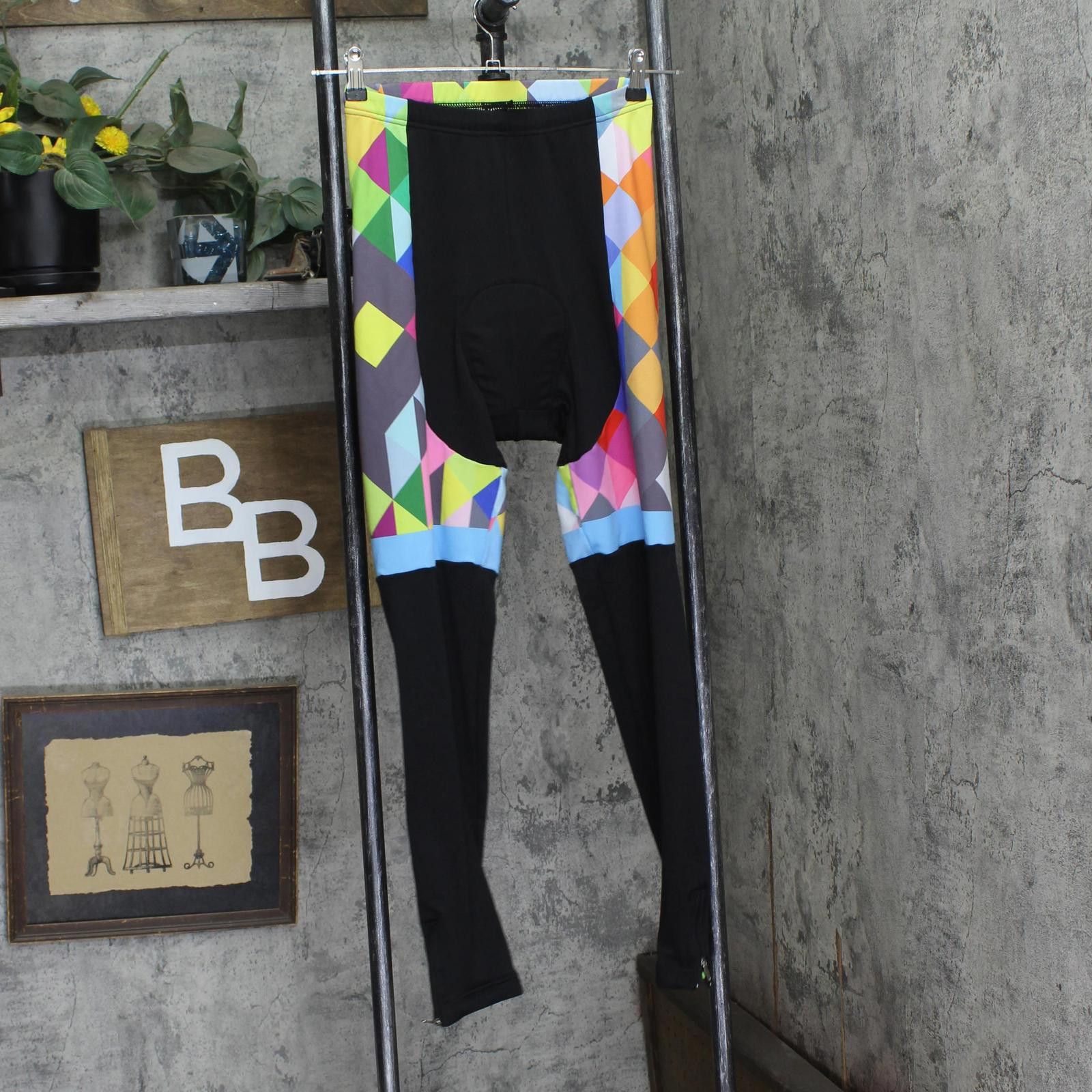 Other Aogda Fleece Lined Cycling Pants W/ Leg Zip Black Multi L Size 36" / US 14 / IT 50 - 1 Thumbnail