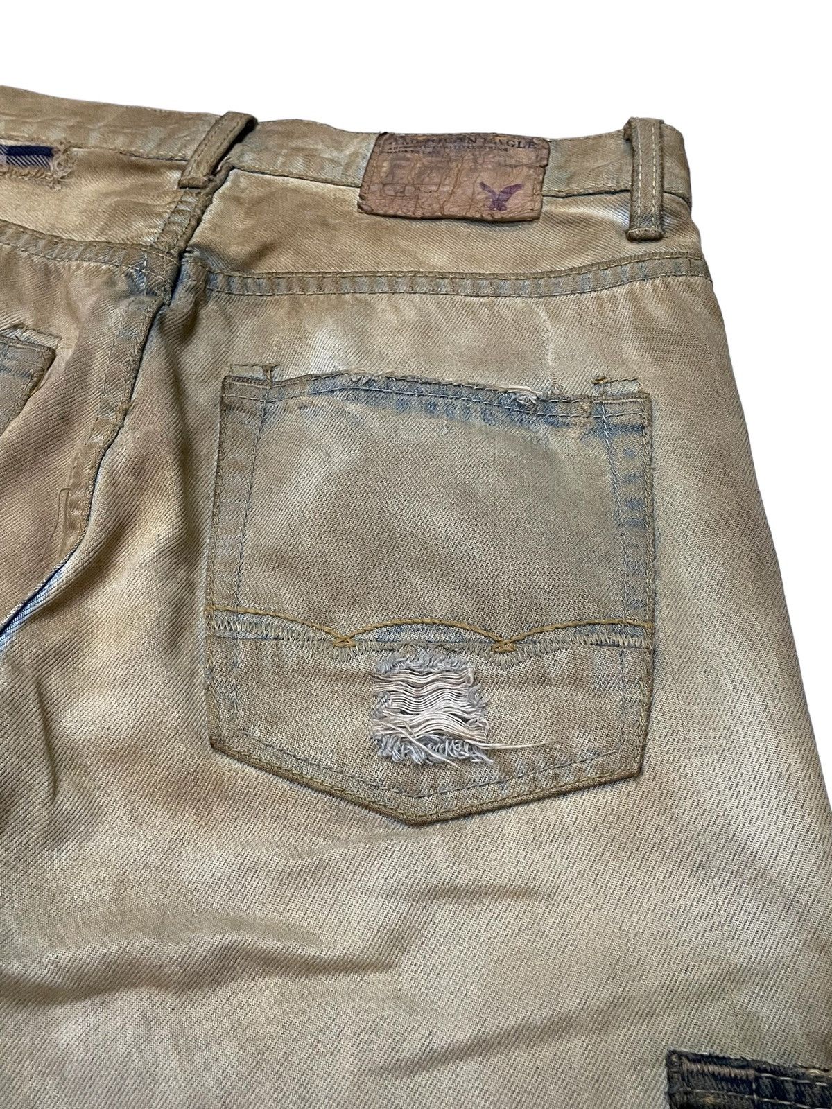 Hysteric Glamour × Japanese Brand American Eagle Patch work Mud Wash Dirty Loose Jeans Size US 30 / EU 46 - 23 Thumbnail