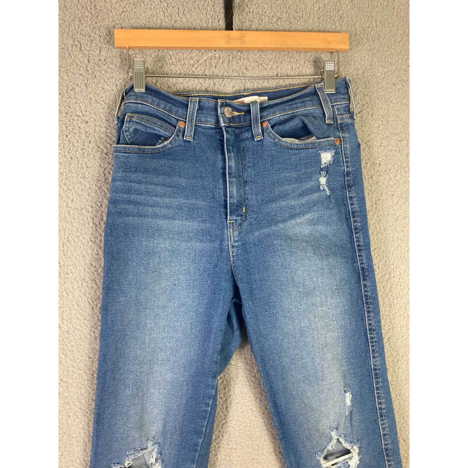 Levi's Levi's Women's High-Rise Distressed Straight Jeans Sz 7 Blue Size 27" / US 4 / IT 40 - 5 Thumbnail