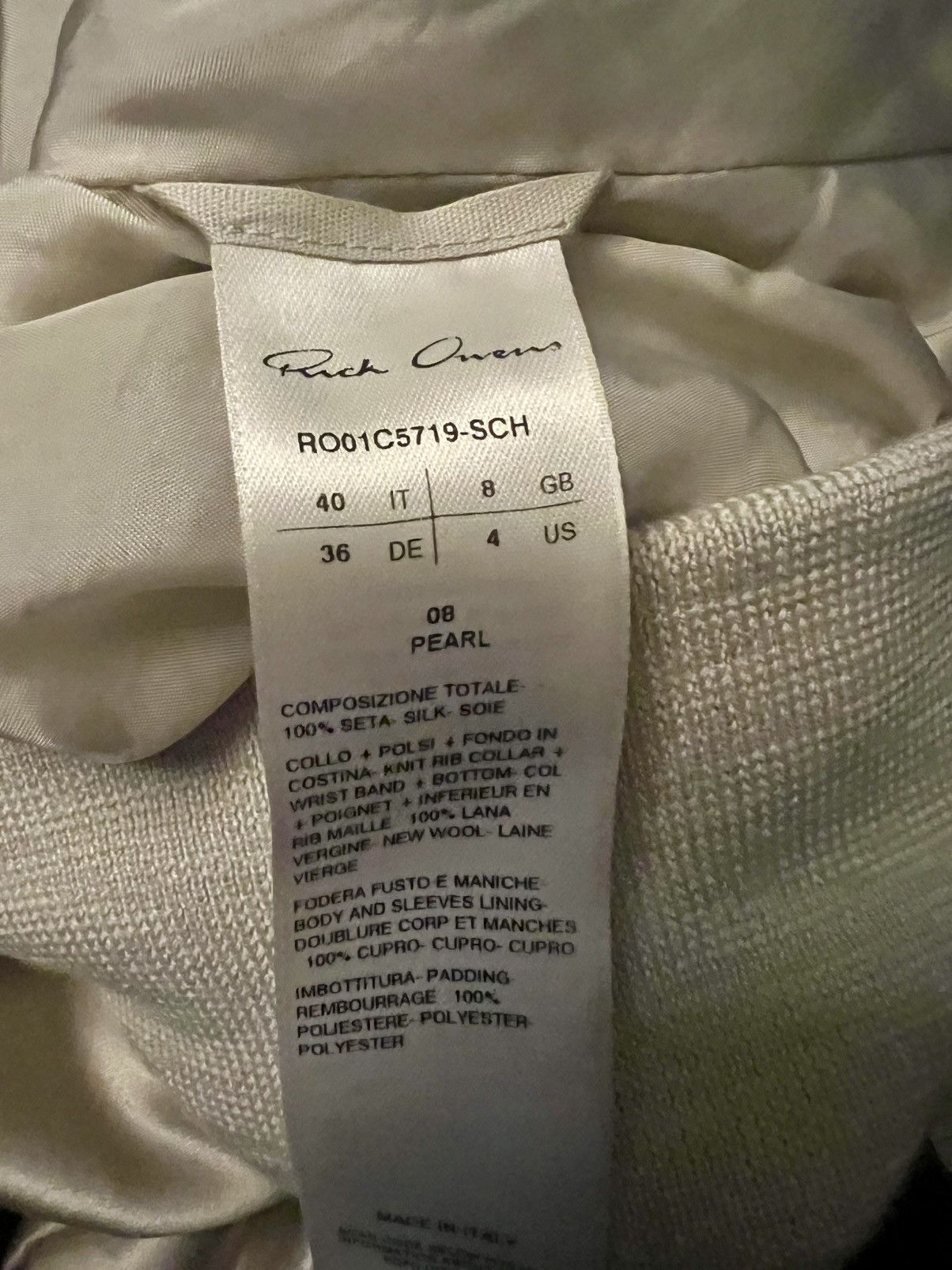 Rick Owens Rick Owens Girdered Silk Flight/Bomber Jacket Size S / US 4 / IT 40 - 5 Thumbnail