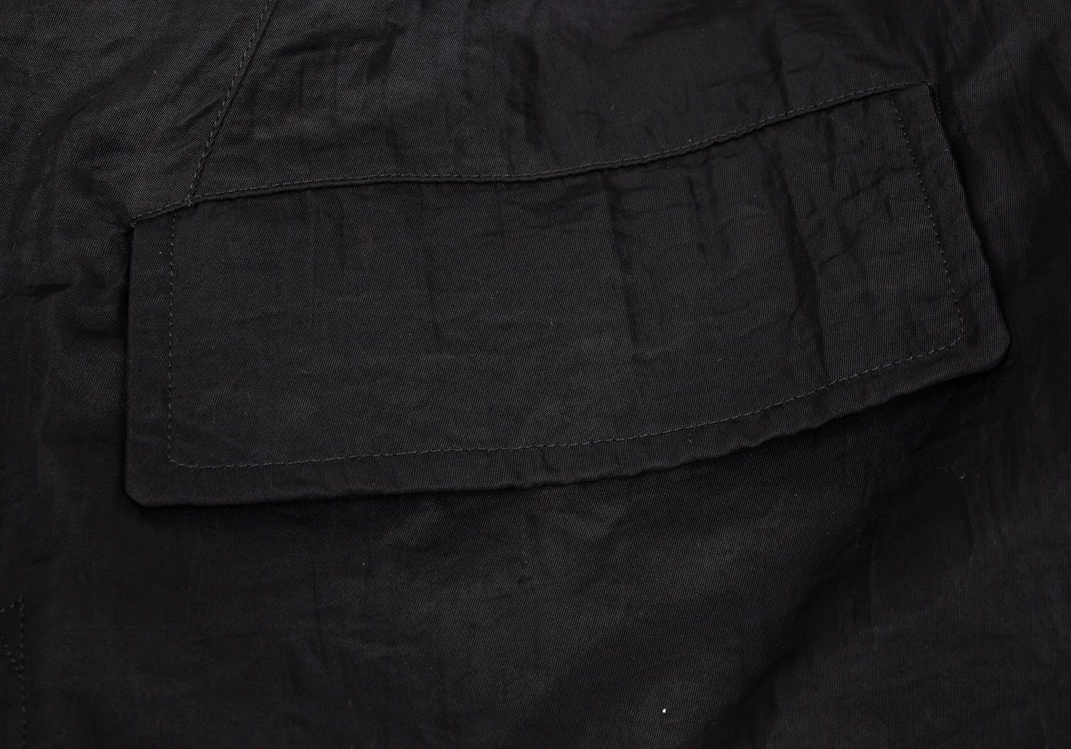Issey Miyake Nylon Shirred Long Coat in Black, Size M Size US M / EU 48-50 / 2 - 7 Thumbnail