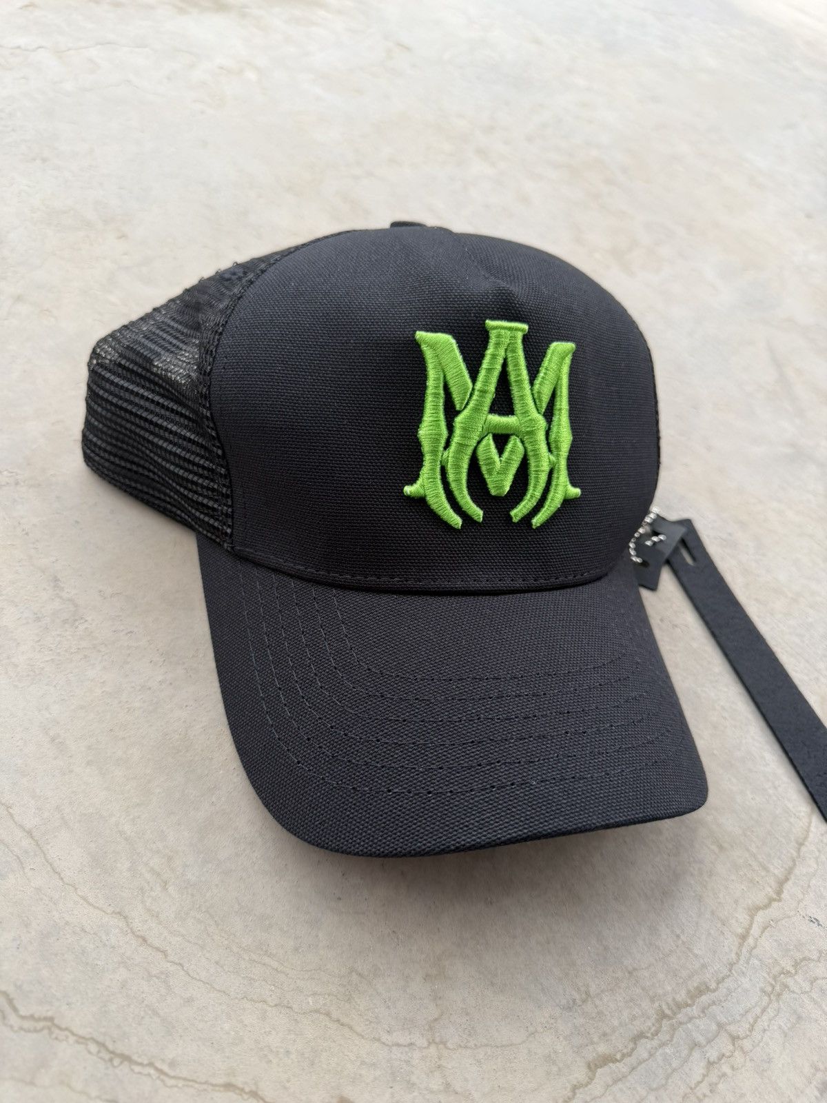 Amiri Amiri MA Logo Trucker Hat Black Green Brand New Size ONE SIZE - 3 Thumbnail