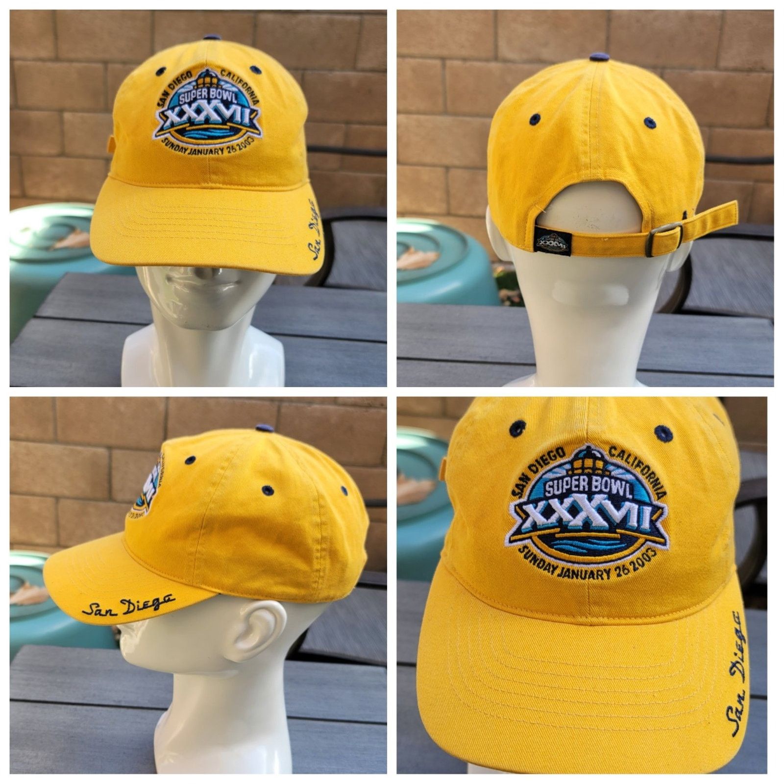 Reebok Vtg Reebok 2003 Super Bowl XXXVII San Diego California Hat Size ONE SIZE - 1 Thumbnail