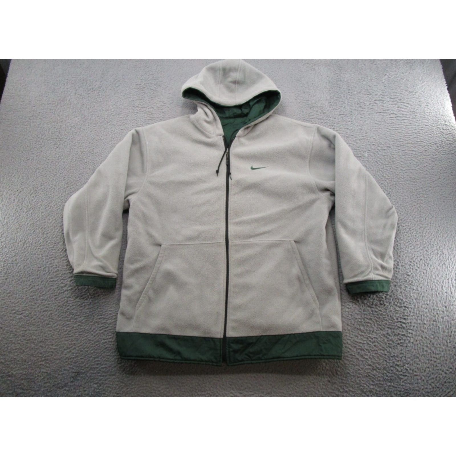 Nike VINTAGE Nike Swoosh Reversible Fleece Jacket Men L Green Size Large Jacket Zip Nyl on Embroidered Logo Size US L / EU 52-54 / 3 - 7 Thumbnail