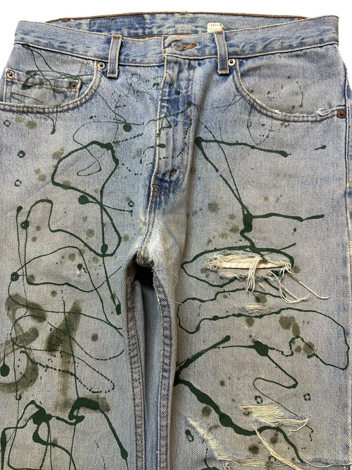 Levi's Vintage 80s Usa Levis 505 Paint Splatter Distressed Jeans Size US 32 / EU 48 - 3 Thumbnail