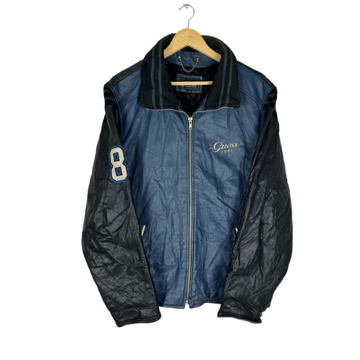 Georges Marciano × Guess × Vintage ☀️GUESS LEAGUE CHAMPION VARSITY LEATHER JACKET Size US M / EU 48-50 / 2 - 1 Thumbnail