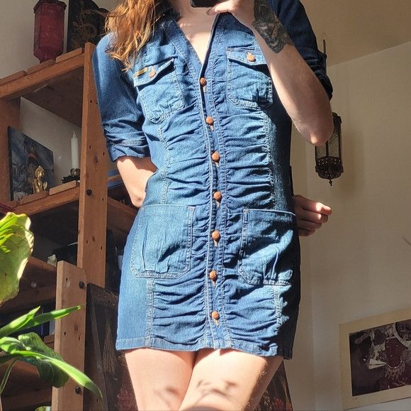 Other Kenzo Jeans Blue Denim Short Sleeve Mini Dress - S Size S / US 4 / IT 40 - 1 Thumbnail