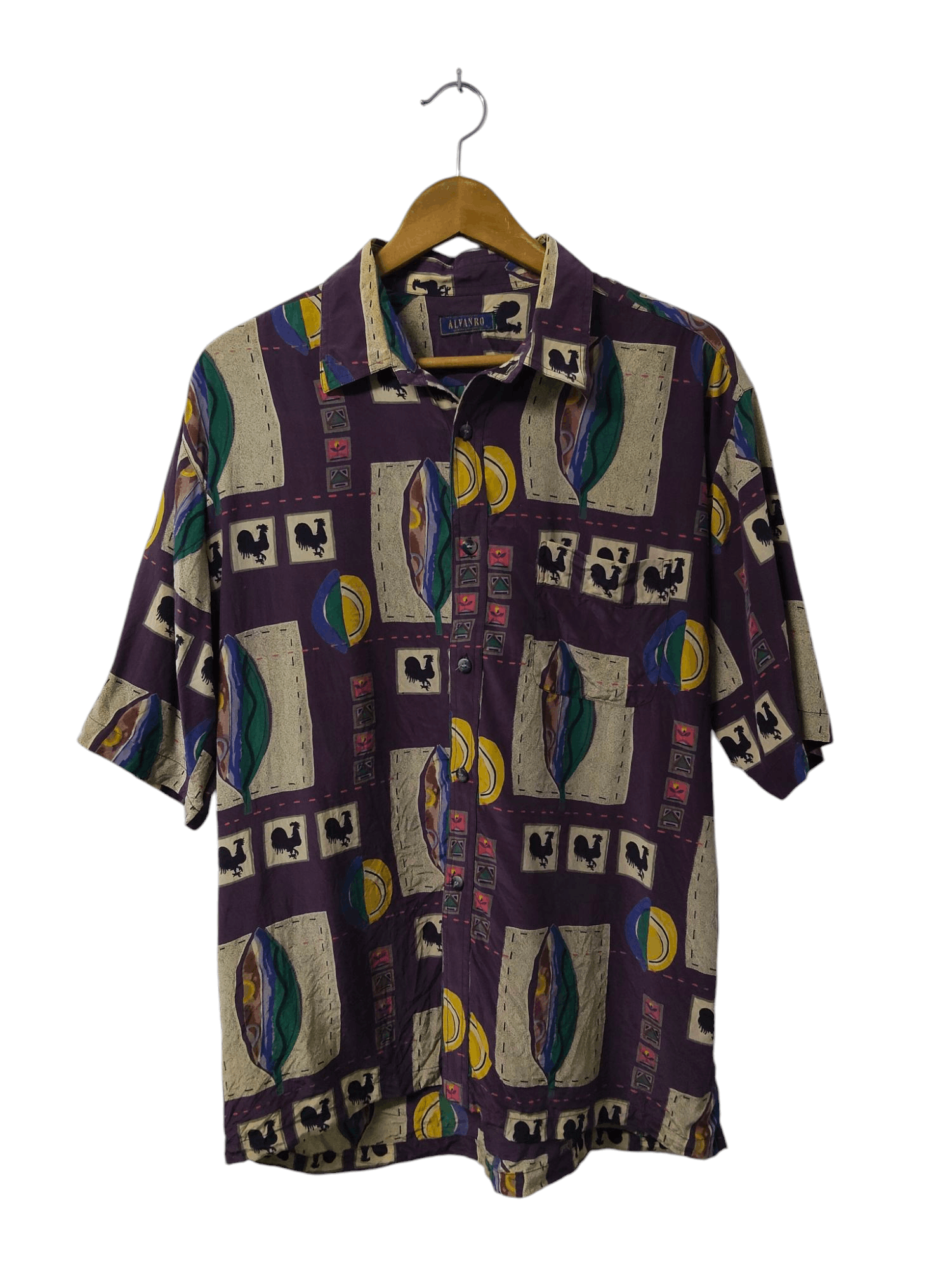 Japanese Brand vintage 90s alvanro crazy shirt hawaii button ups shirt Size US L / EU 52-54 / 3 - 1 Thumbnail