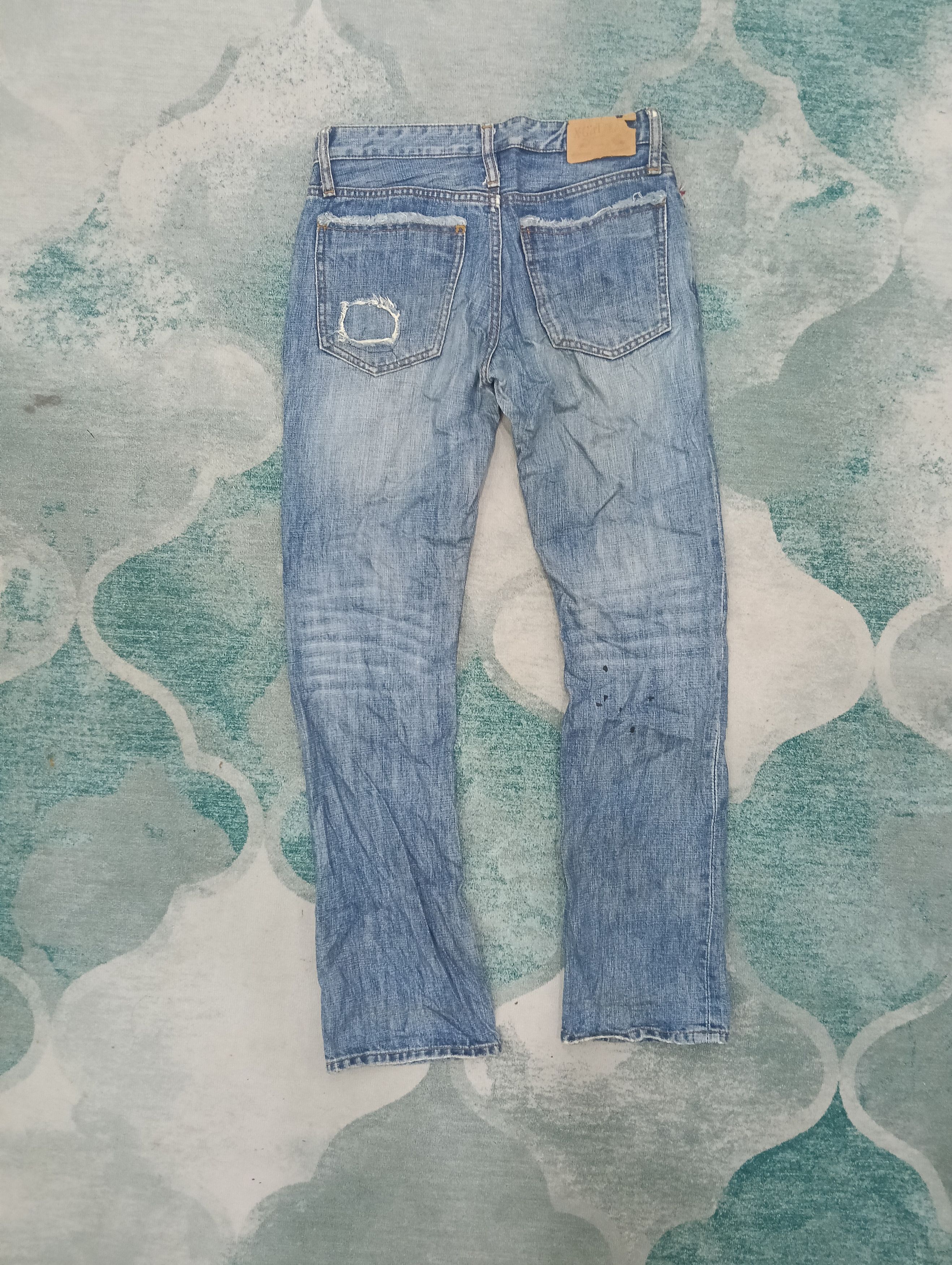 X-Girl X Girl Jeans Distressed,Zigzag And Paint Design Size 30" / US 8 / IT 44 - 2 Thumbnail