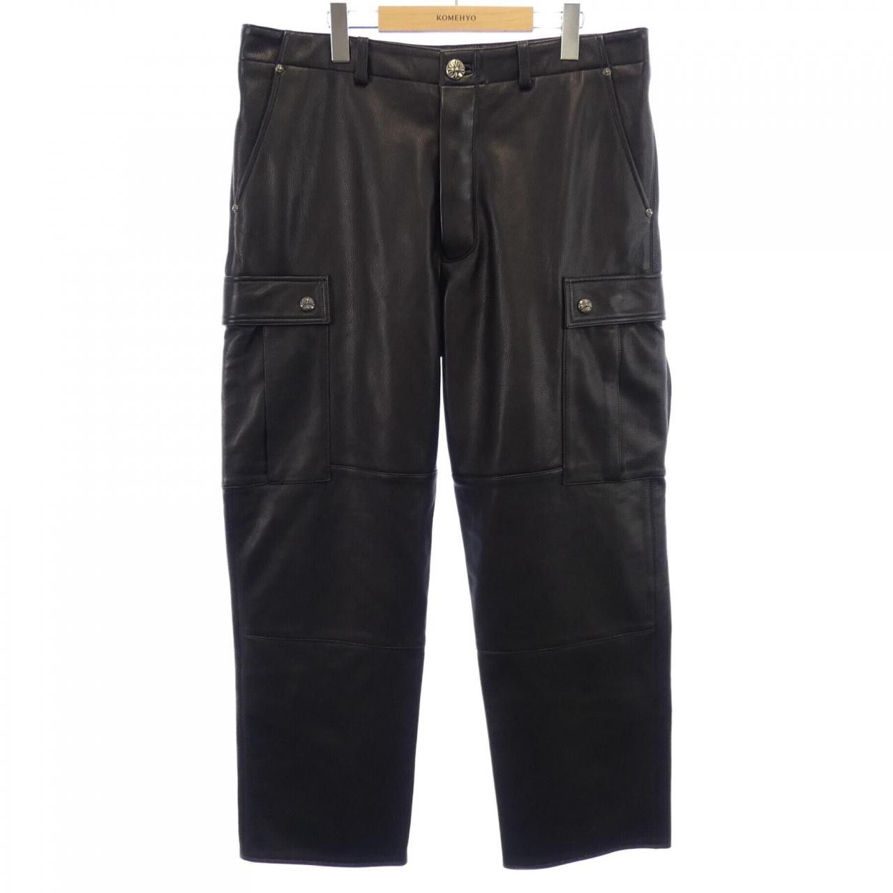 Chrome Hearts Chrome Hearts Chrome Hearts DEVIL DOG Calfskin Pants Leather Pants DUTY FREE for USA Size ONE SIZE - 1 Thumbnail