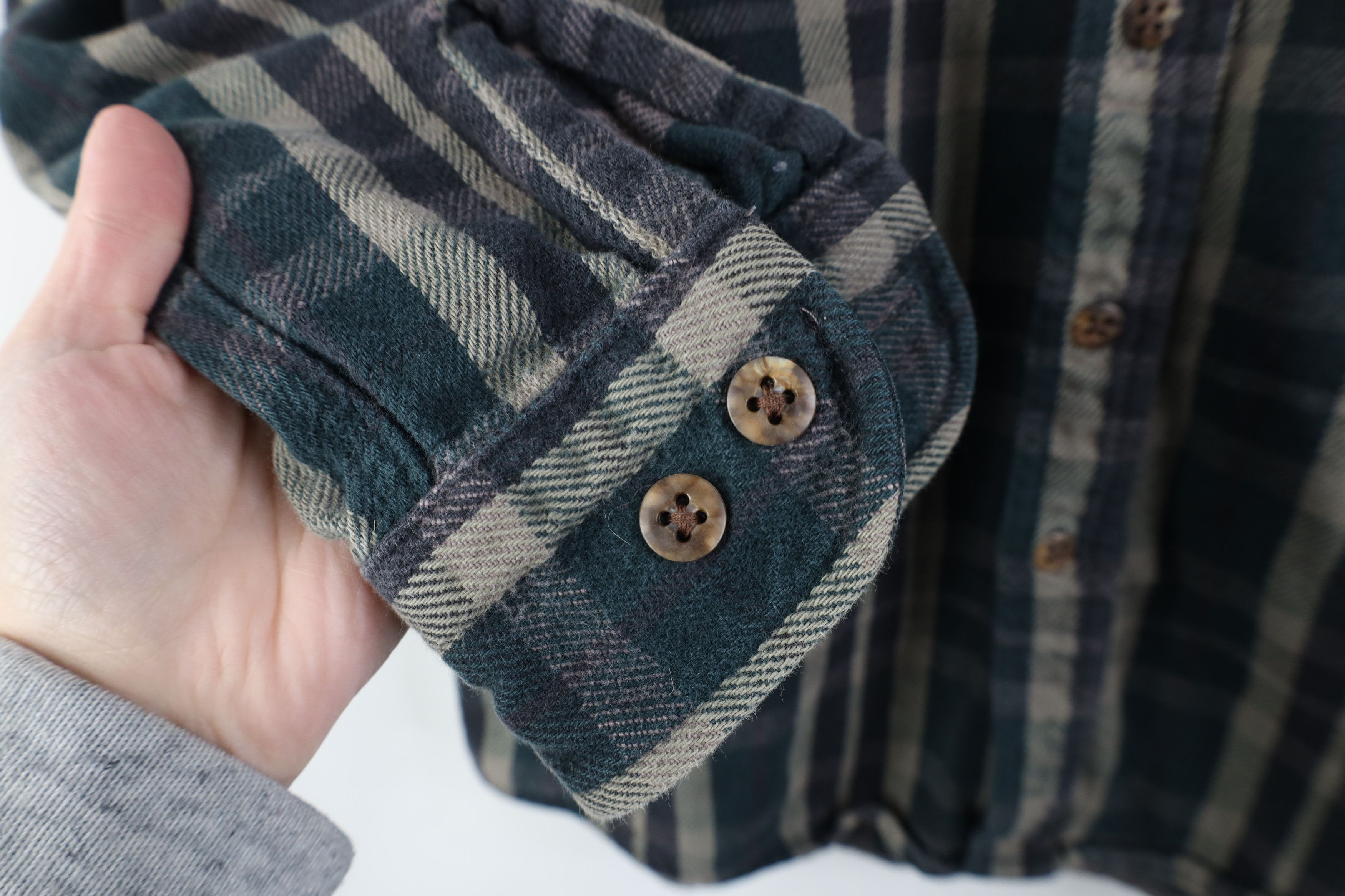 Vintage Vintage 90s Streetwear Heavyweight Button Shirt Plaid Size US M / EU 48-50 / 2 - 9 Thumbnail