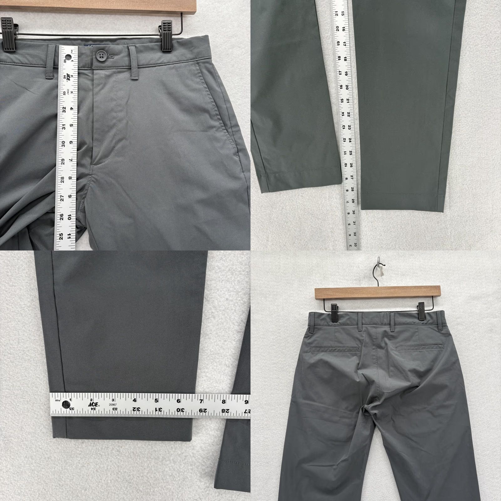 J.Crew J.Crew Flex Tech Pants Mens 28x30 Slim Straight Gray Stretch Lightweight Pants Men's Gray Solid Straight Leg Slim Fit Front Zip Pockets Preppy Size US 28 / EU 44 - 8 Thumbnail