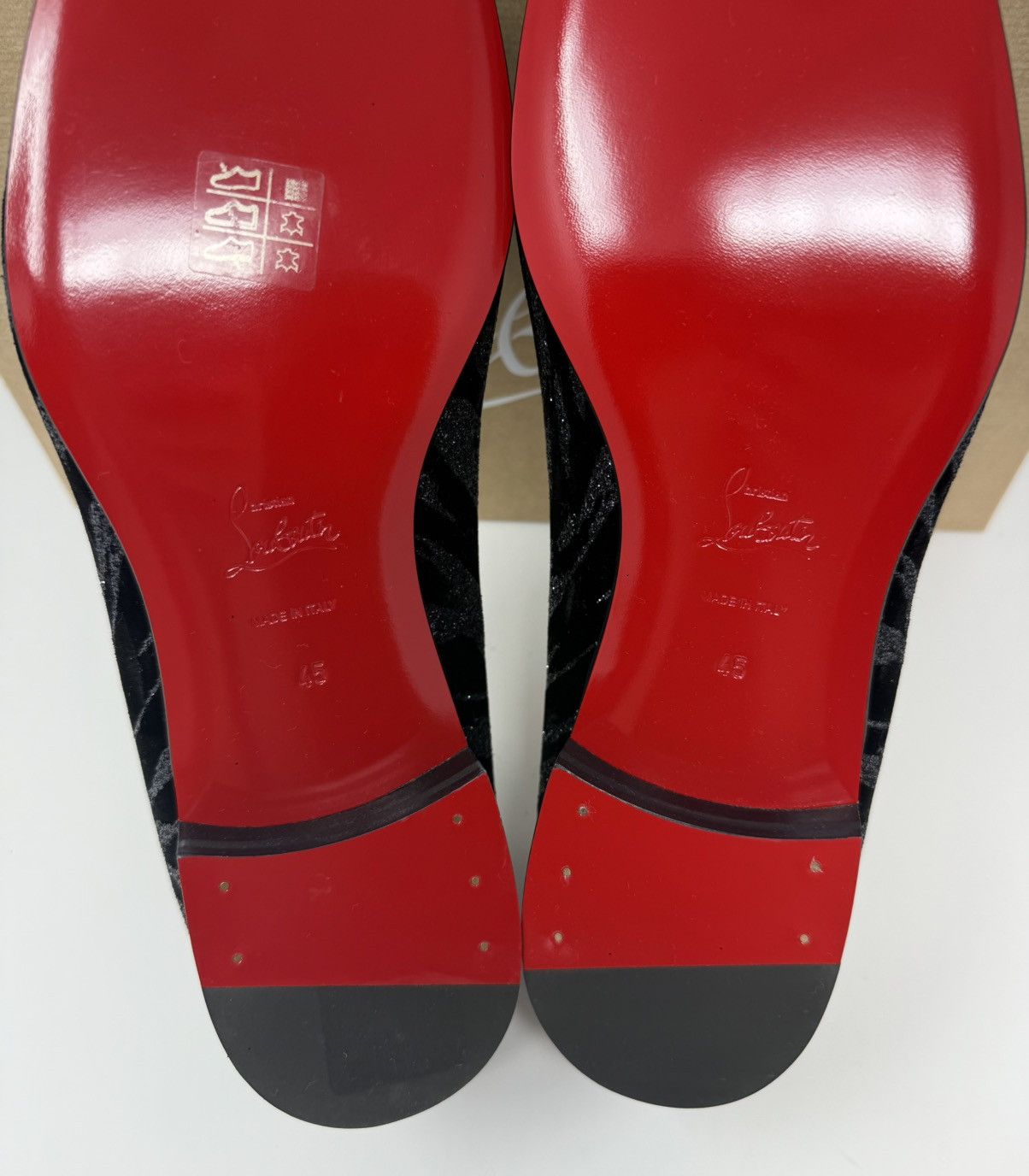 Christian Louboutin Christian Louboutin Dandy Chick Black Velvet Glitter Loafers Size US 12 / EU 45 - 5 Thumbnail