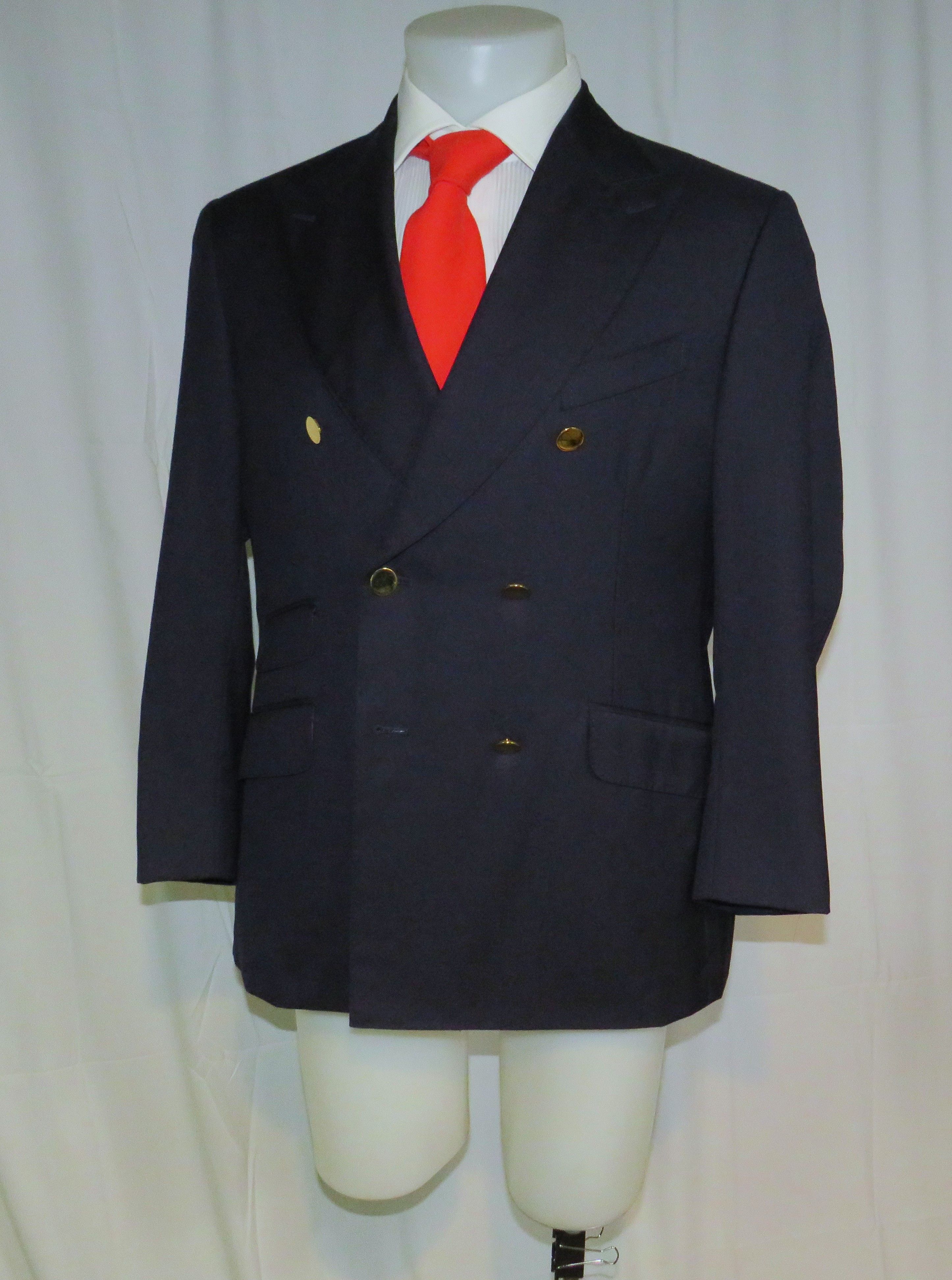 Other Alex Hitz Navy Gold Button Double Breasted Blazer 40S Size 40S - 6 Thumbnail