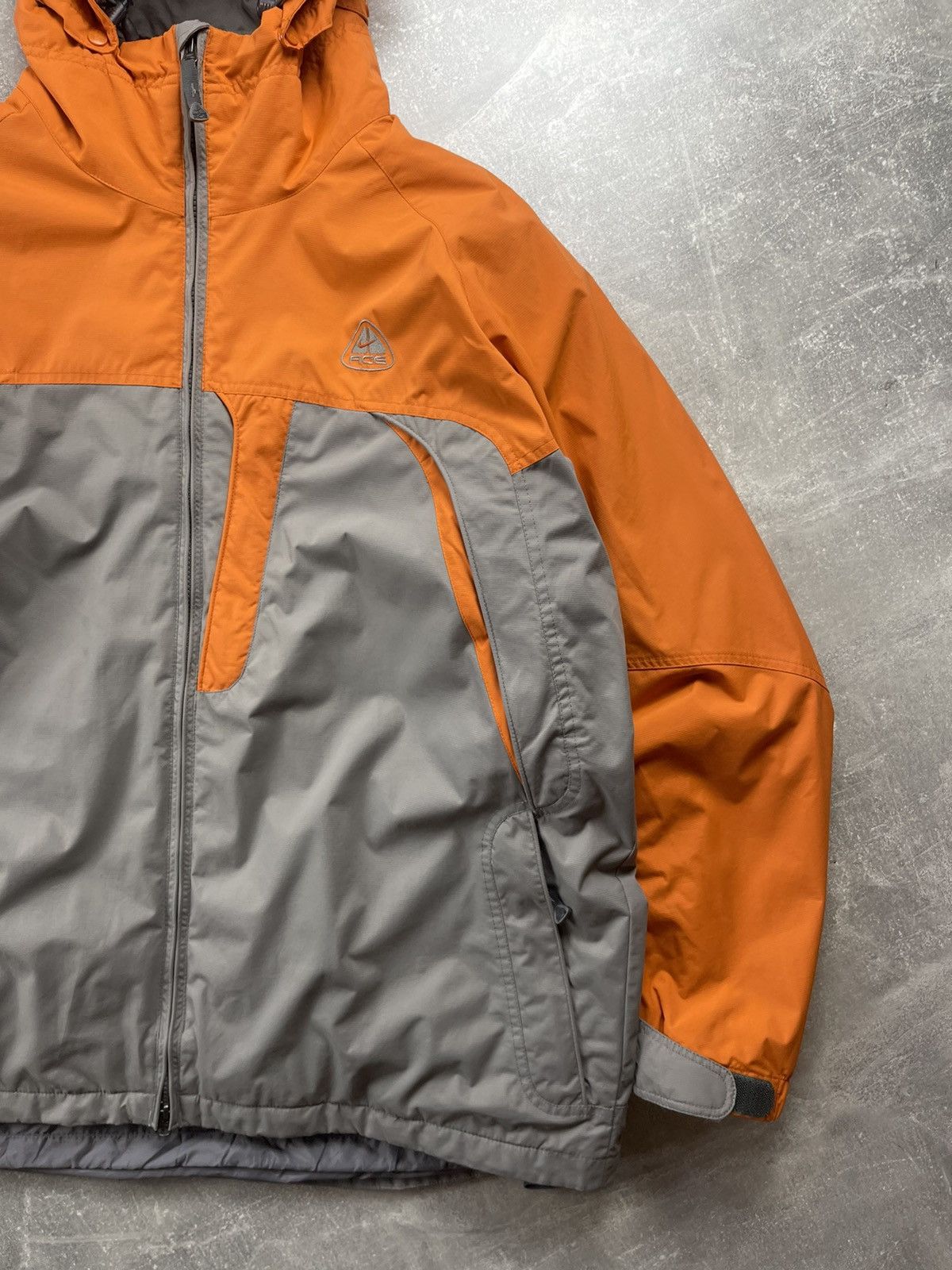 Nike ACG Nike ACG Vintage Thermal Layer Hooded Jacket Orange Gray Size US L / EU 52-54 / 3 - 9 Thumbnail