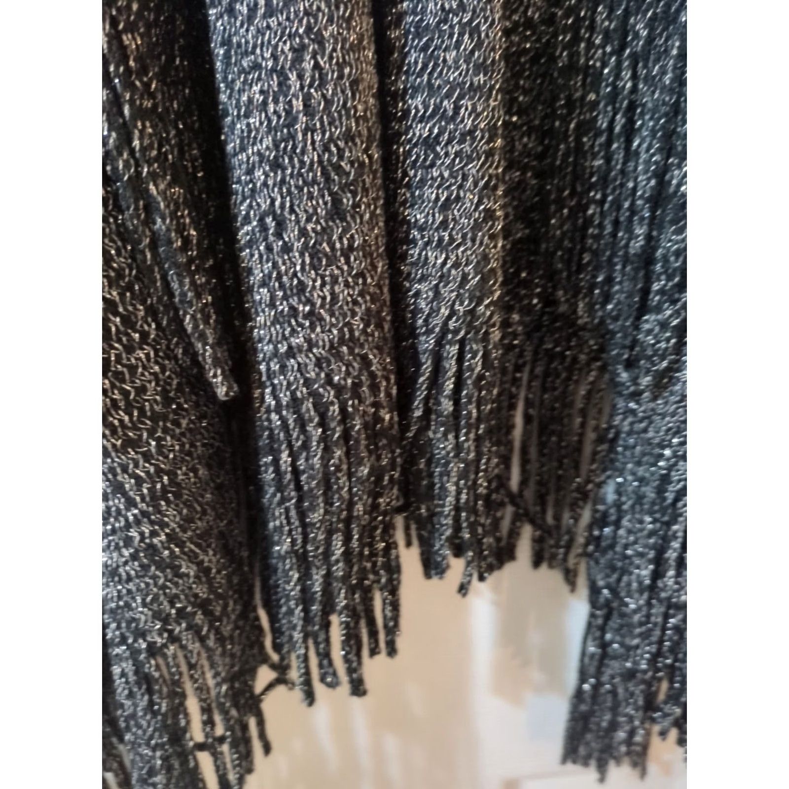 Vintage Step In Style 0X/1X Dressy Shawl Black Metallic Womens Shawl Top Dress Length Top Plus Size 0X/1X Womens Size XL / US 12-14 / IT 48-50 - 4 Thumbnail