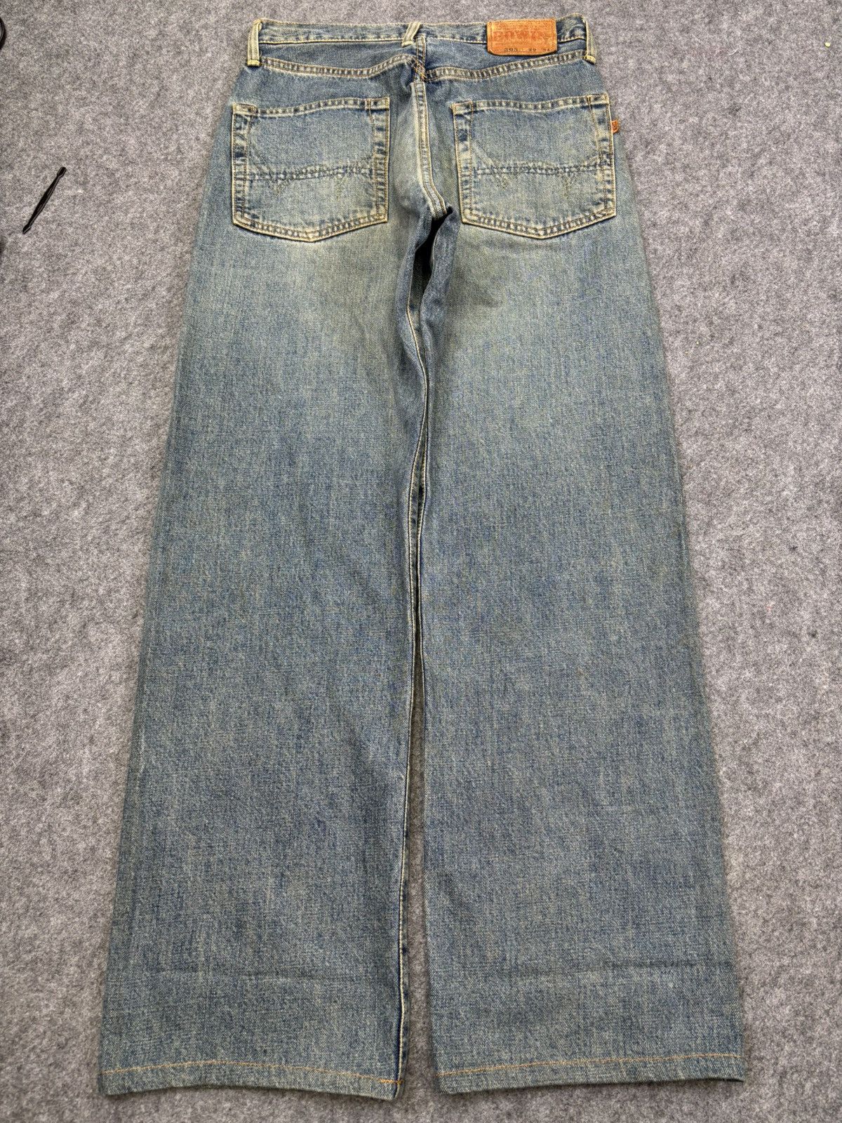 Edwin Wide Baggy 90s Selvedge Edwin 505 Medium Wash Denim F829 Size US 29 - 14 Thumbnail