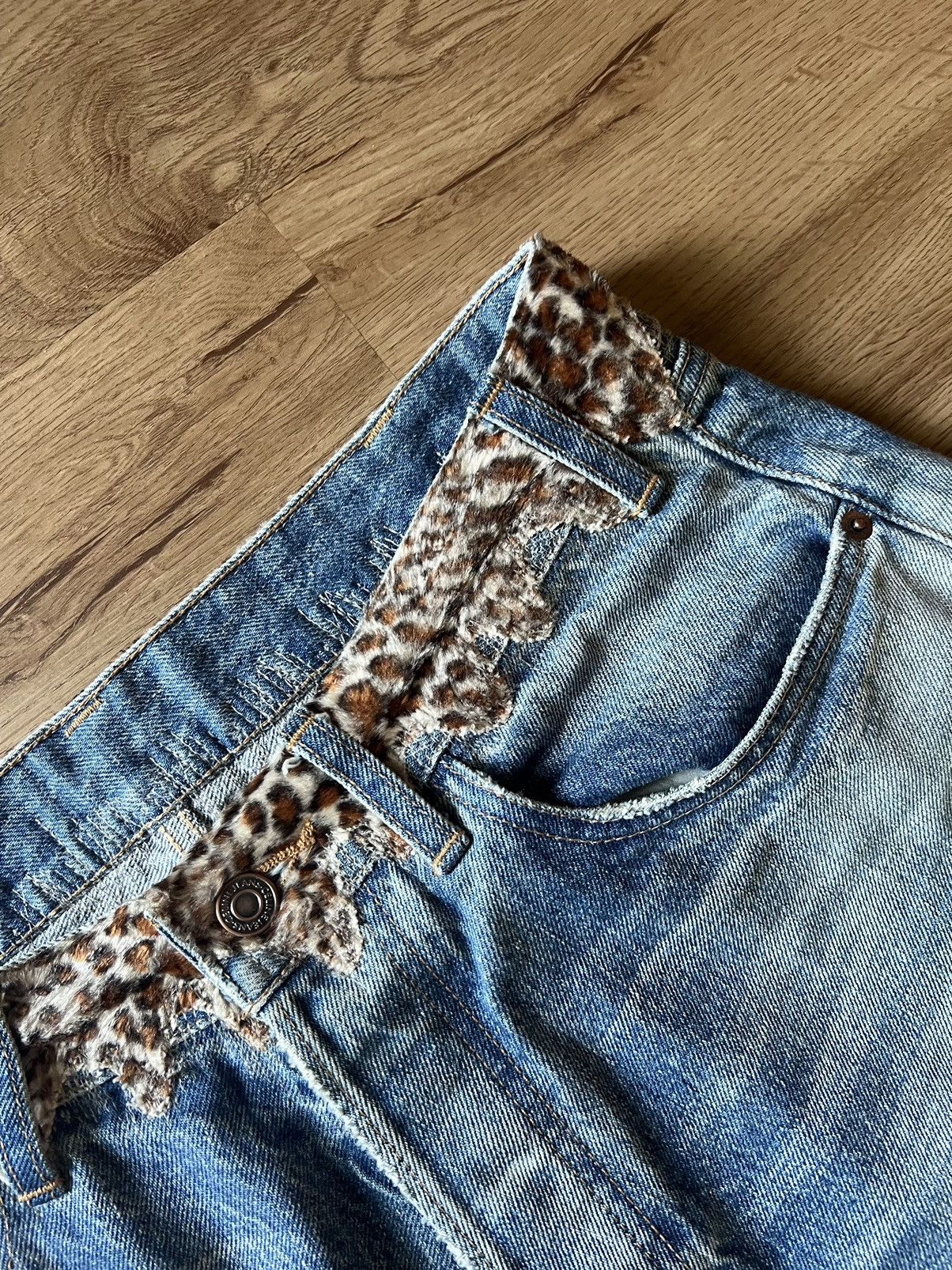 Celine Leopard Print Wesley Runway Jeans