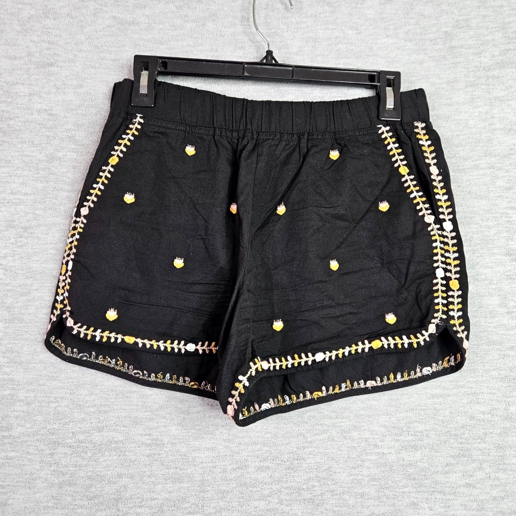 Madewell Madewell Shorts Size S Black Embroidered Springtime Pull-On Women's Size 28" / US 6 / IT 42 - 2 Thumbnail